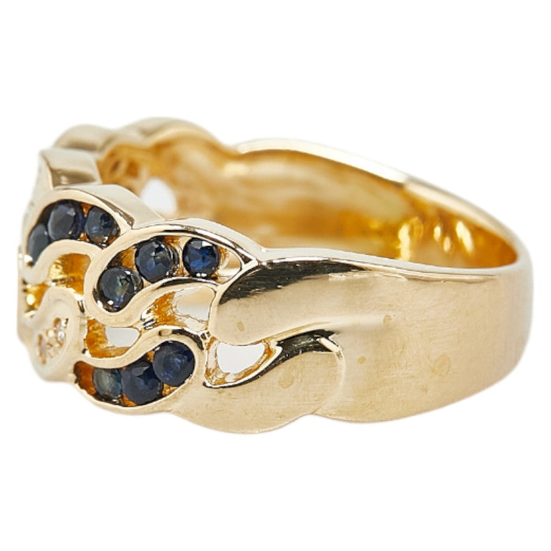 18K Yellow Gold Sapphire and Diamond Ring for Women - Elegant Engagement, Wedding, Anniversary Gift - Perfect for Special Occasions & Everyday Luxury