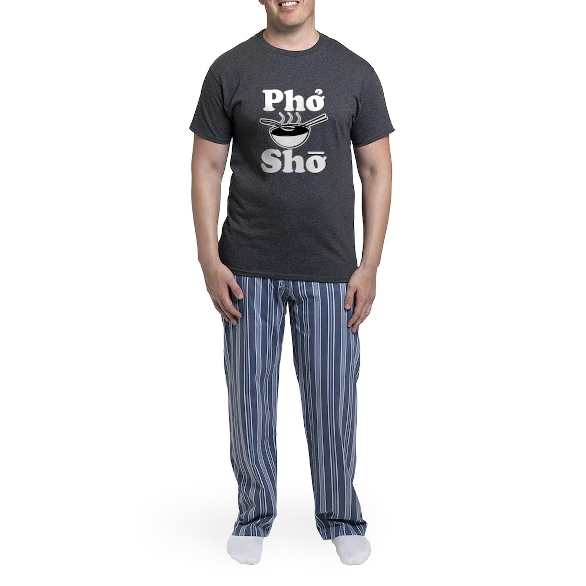 Pho Sho Funny Saying Men's Charcoal Pajama Set - Comfortable Novelty Sleepwear for Men - Perfect for Lounge Wear, Gifts & Themed Parties