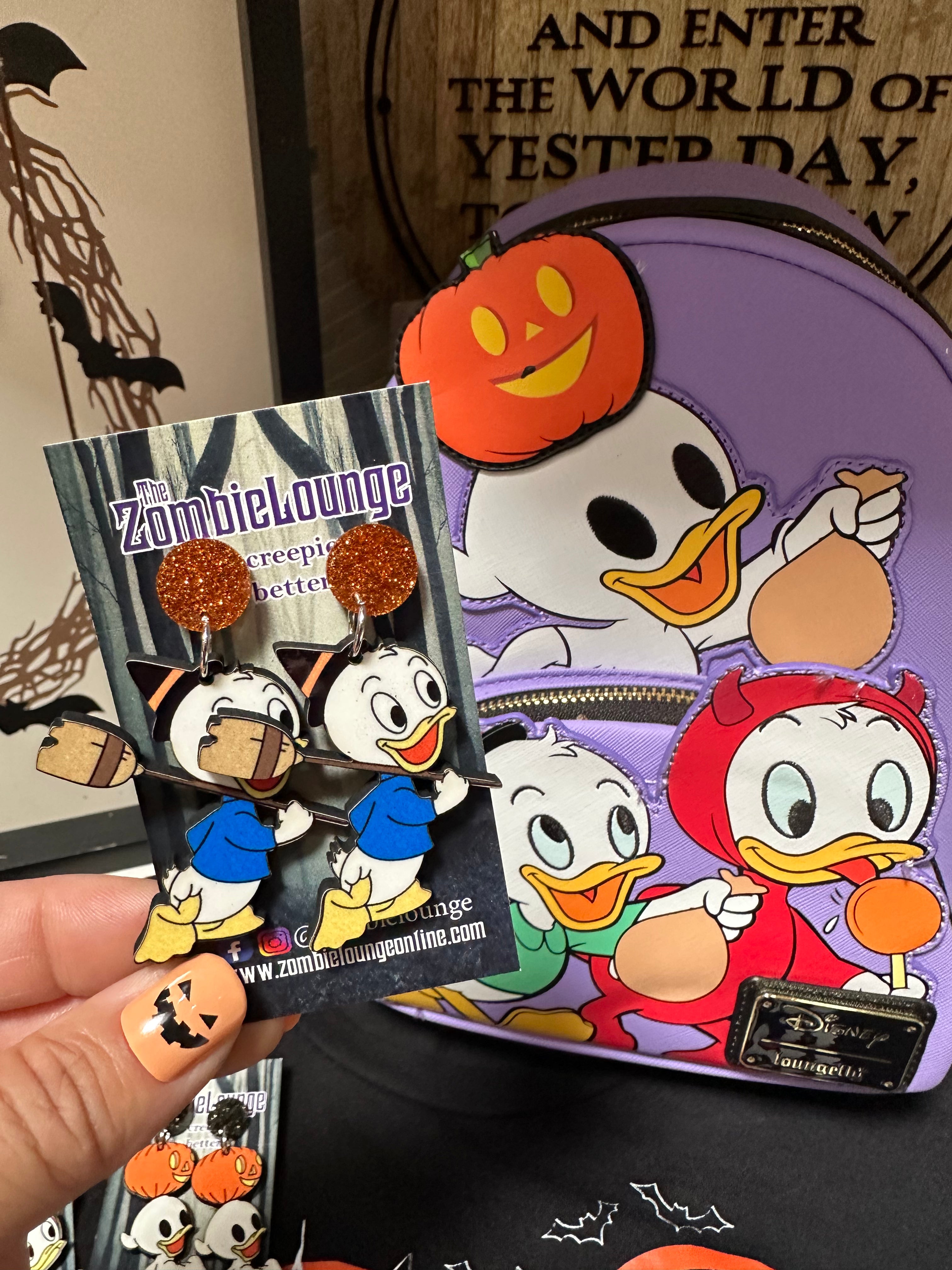 Halloween Duck Earrings - Cute Duckling Trick or Treat Jewelry for Women & Girls | Perfect for Halloween Parties, Costume Accessories & Gifts