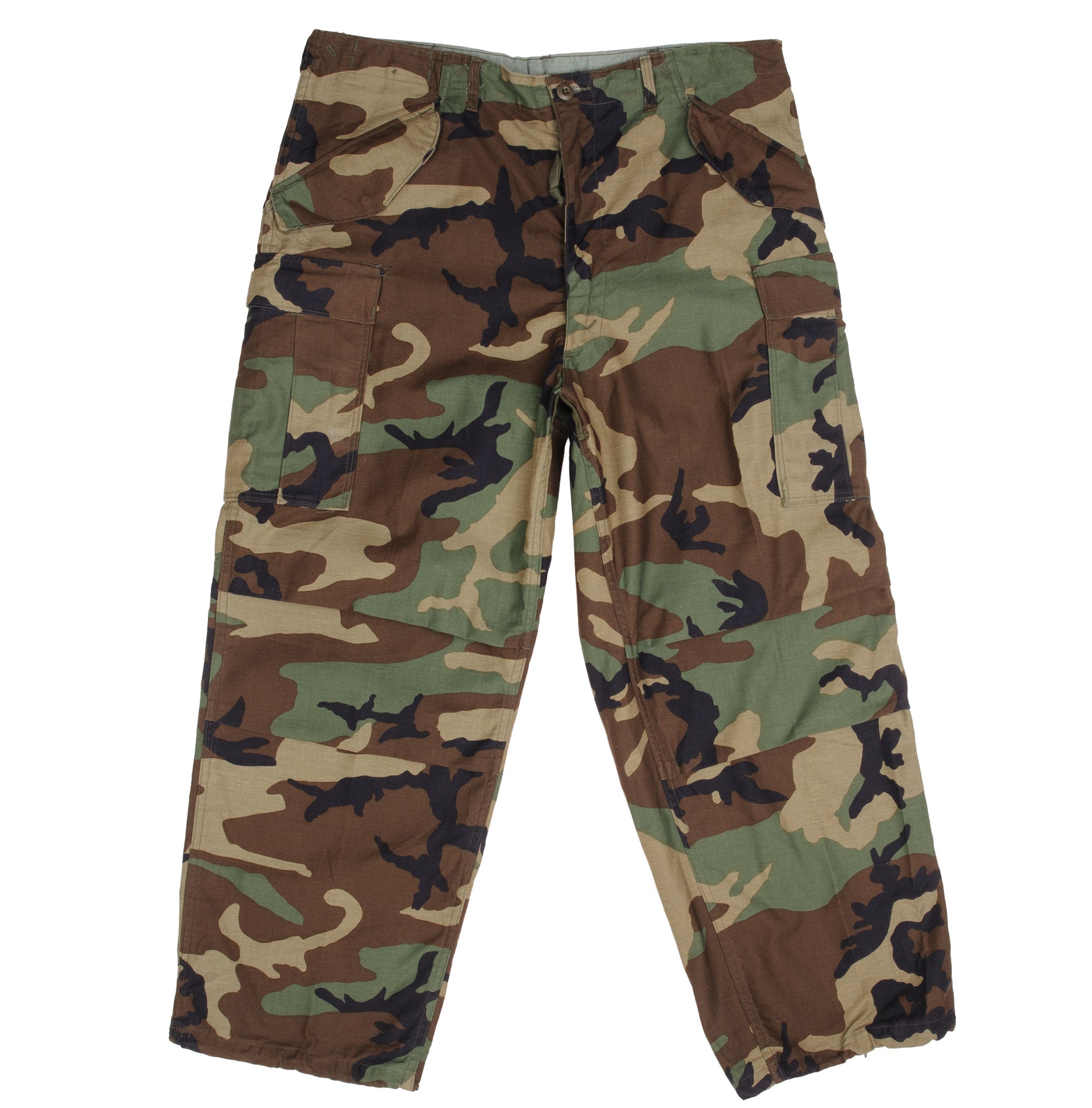 Vintage US Army M65 Woodland Camo Pants - 1985 Large Regular Deadstock - Military Surplus Trousers for Outdoor, Hiking & Tactical Use