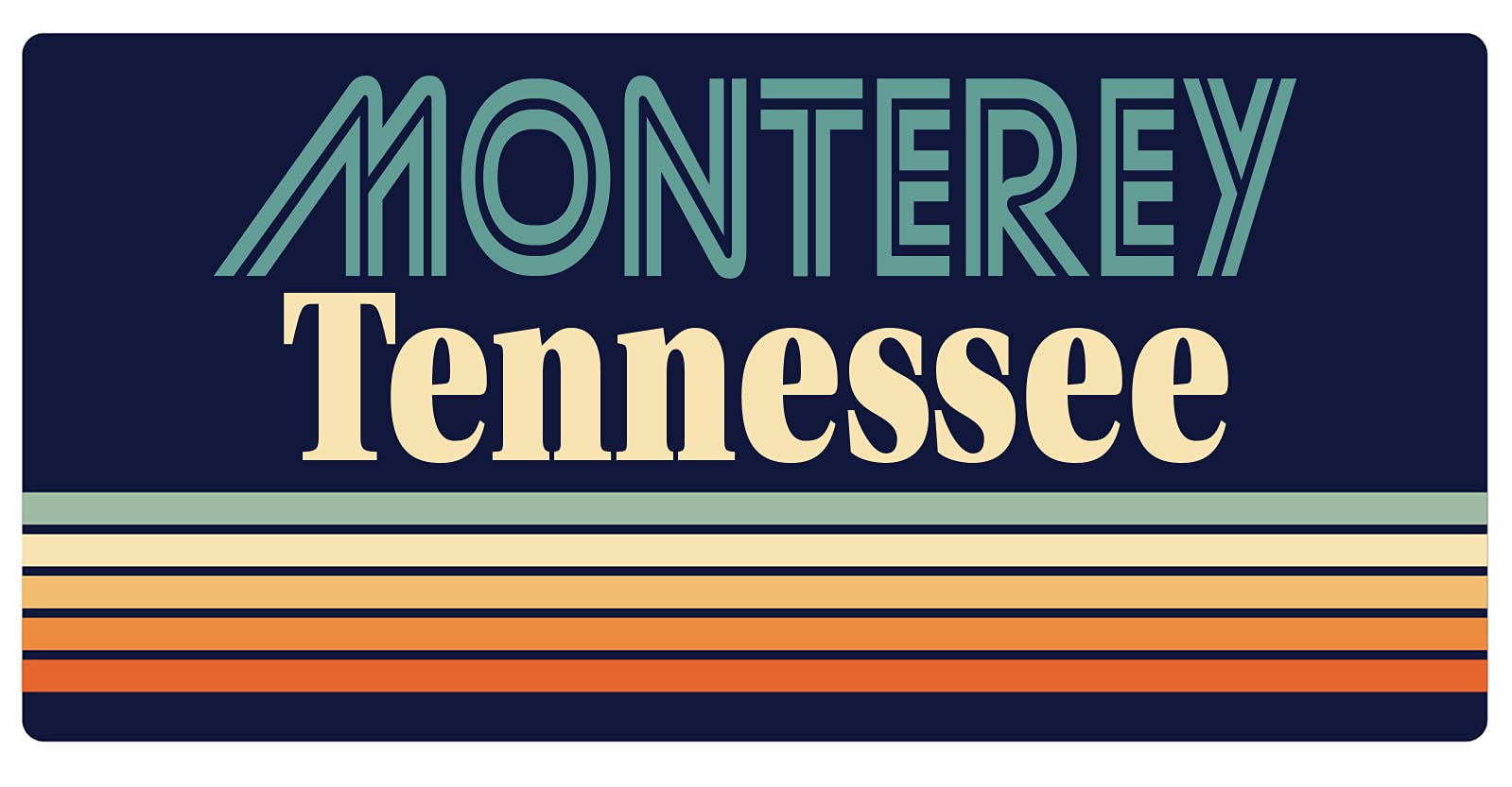 Vintage Monterey Tennessee 5 x 2.5-Inch Retro Fridge Magnet - Collectible Souvenir, Kitchen Decor & Office Accessory for Refrigerators, Whiteboards & Metal Surfaces