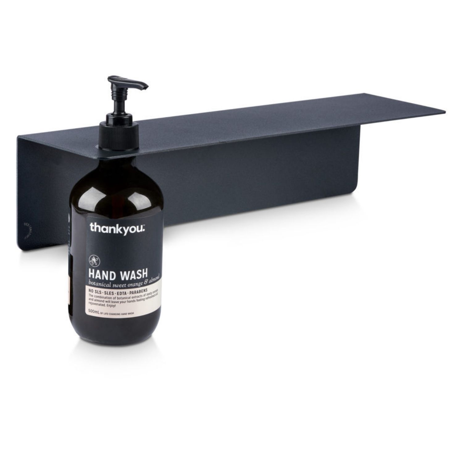 DESIGNSTUFF Single Soap Dispenser Holder - Wall Mounted Bathroom Organizer, Black | Perfect for Kitchen, Bathroom & Vanity Countertop Storage