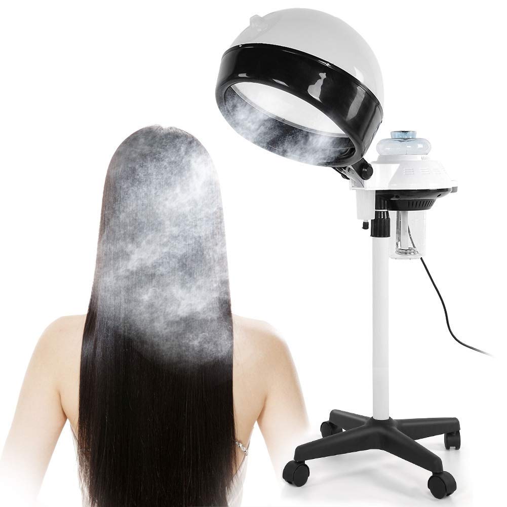 Professional Hair Steamer with Adjustable Rolling Stand - Salon & Home Use for Hair Coloring, Perming, Deep Conditioning - Ideal for Salons, Barbershops & Spa Treatments (Great for Hydration & Scalp Care)