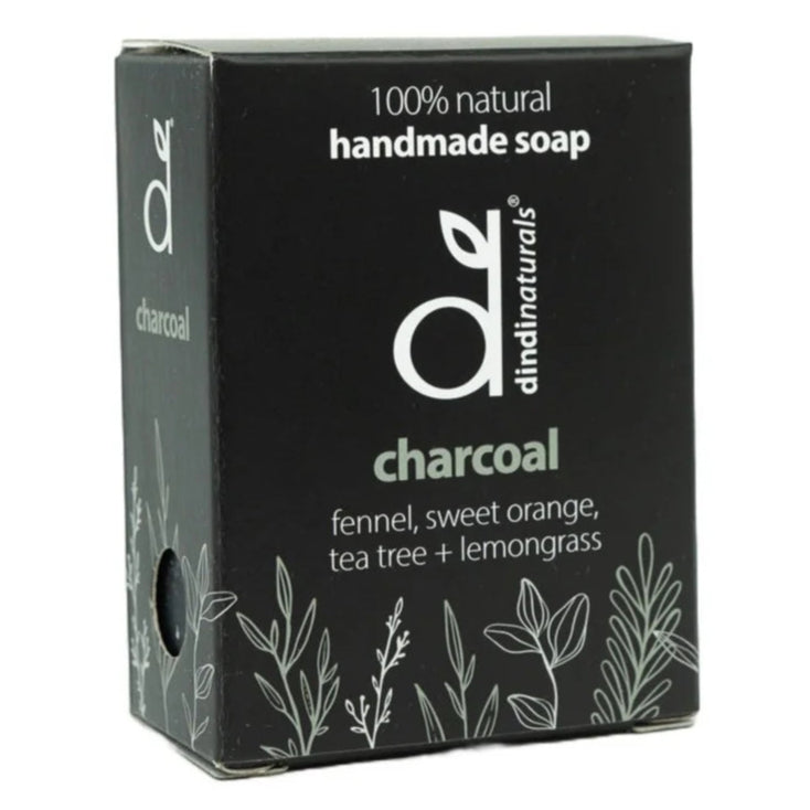 Dindi Naturals Charcoal Soap Bar 110g - Deep Cleansing & Detoxifying for Acne-Prone & Oily Skin - Perfect for Daily Face & Body Wash