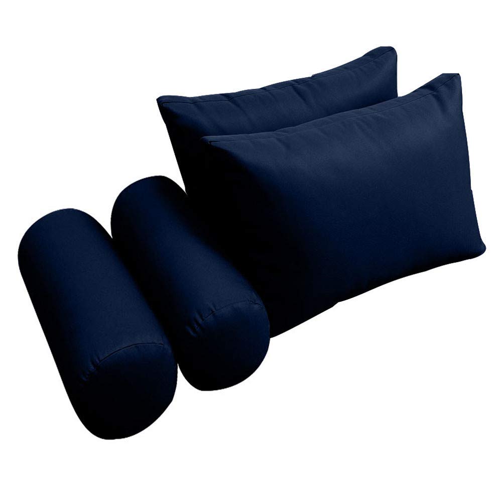 Prolinemax Outdoor Style 2 Full Knife Edge Daybed Mattress Cover - Waterproof Fitted Sheet with Bolster Pillow for Patio, Poolside & Sunbathing