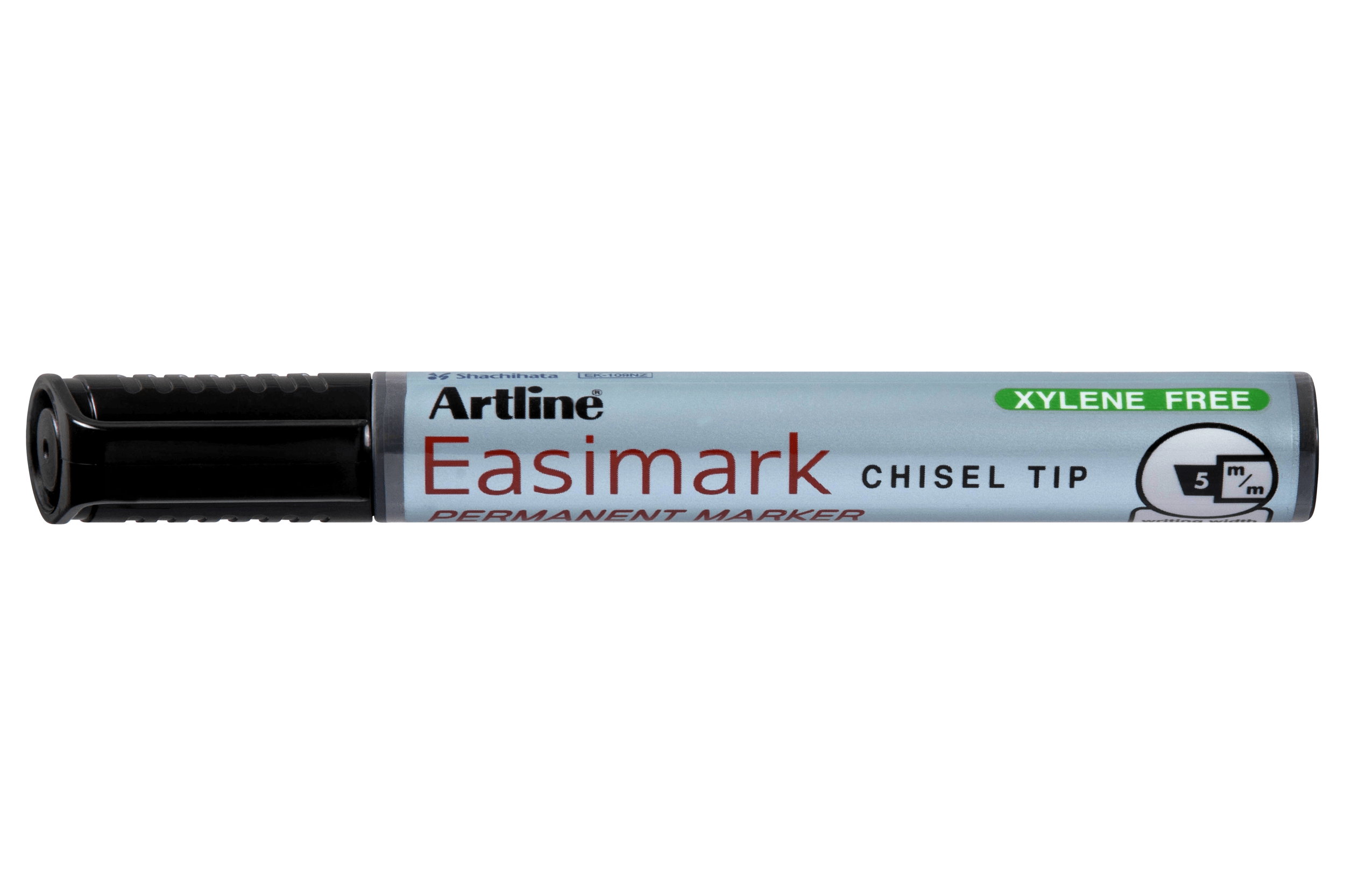 Artline 109 Easimark Permanent Marker - 5mm Chisel Tip, Black Ink, Pack of 12 - Ideal for Office, School, Labeling & DIY Projects