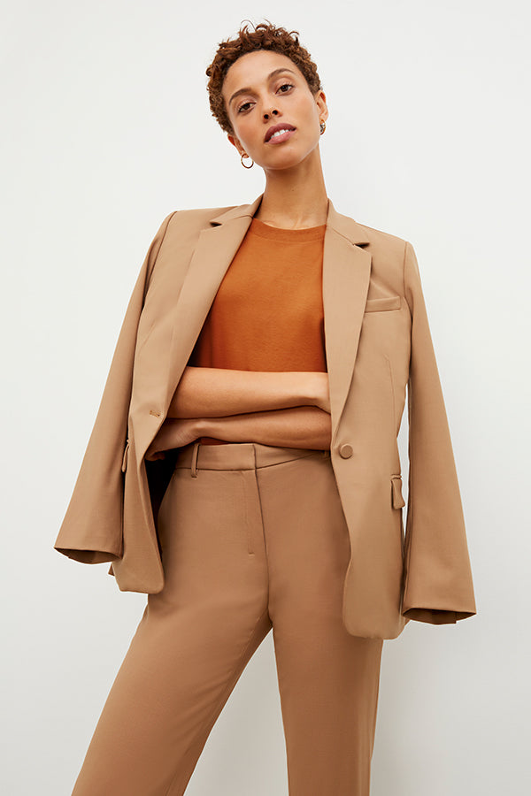 Mejia Washable Wool Twill Pants in Camel Color - Comfortable & Durable Trousers for Office, Travel & Casual Wear