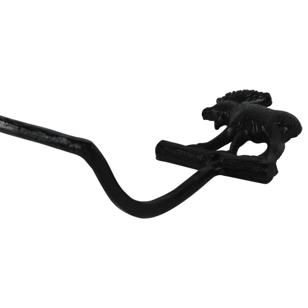 Sturdy Metal Wall Mount Bull Moose Towel Bar Rack - Rustic Cabin Bathroom Decor for Hand & Kitchen Towels - Perfect for Lodge, Farmhouse & Cabin Bathrooms