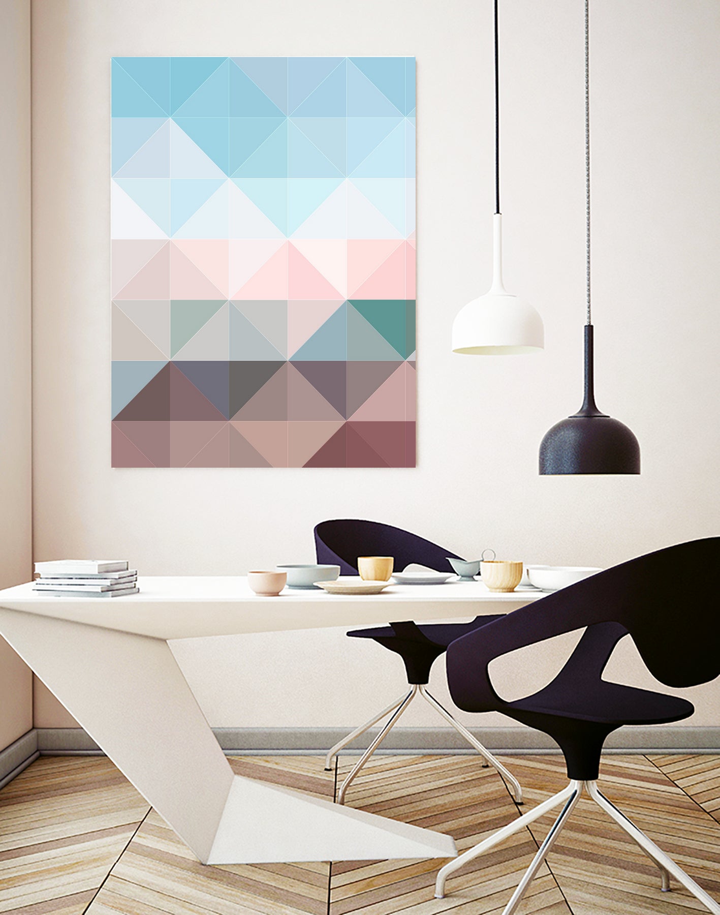 Apex Geometric Wall Art - Modern Abstract Canvas Painting for Home & Office Decor - Perfect for Living Room, Bedroom, and Workspace