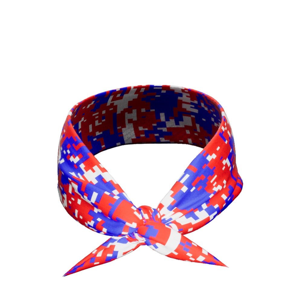 RWB Digital Camouflage Tie Headband - Adjustable & Breathable for Running, Workout, Sports, and Outdoor Activities