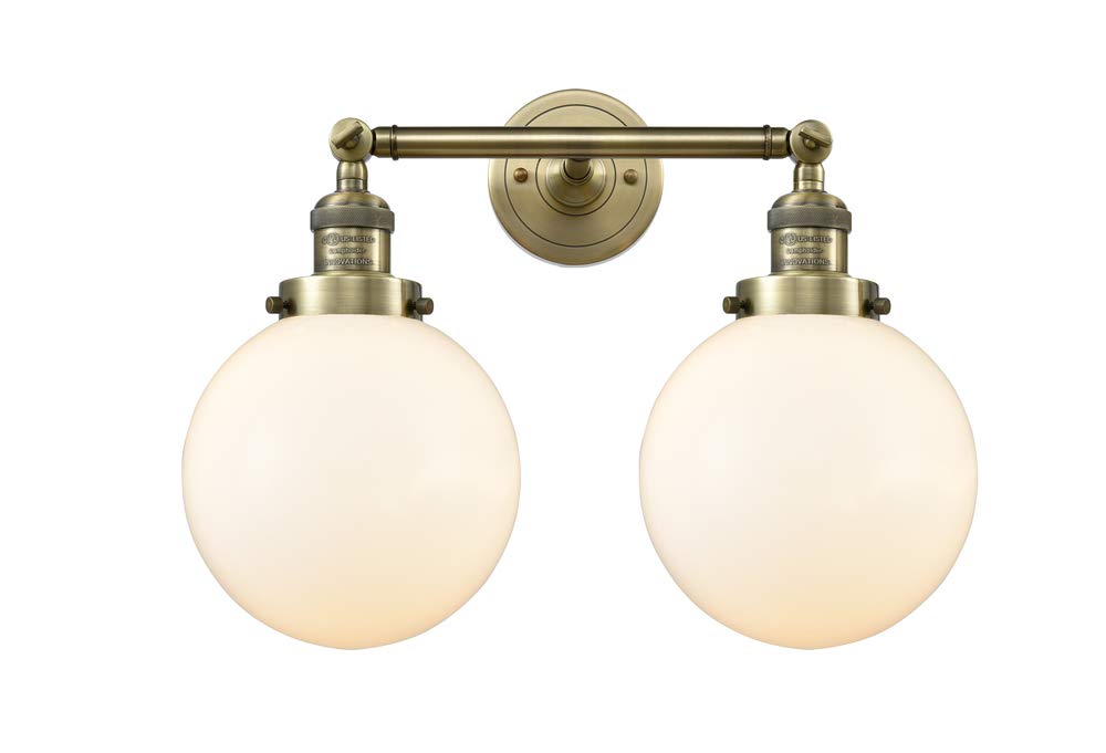 Innovations 208-OB-G201-8 Oil Rubbed Bronze 2-Light Bathroom Vanity Light Fixture - Perfect for Bathroom, Powder Room & Dressing Room Lighting