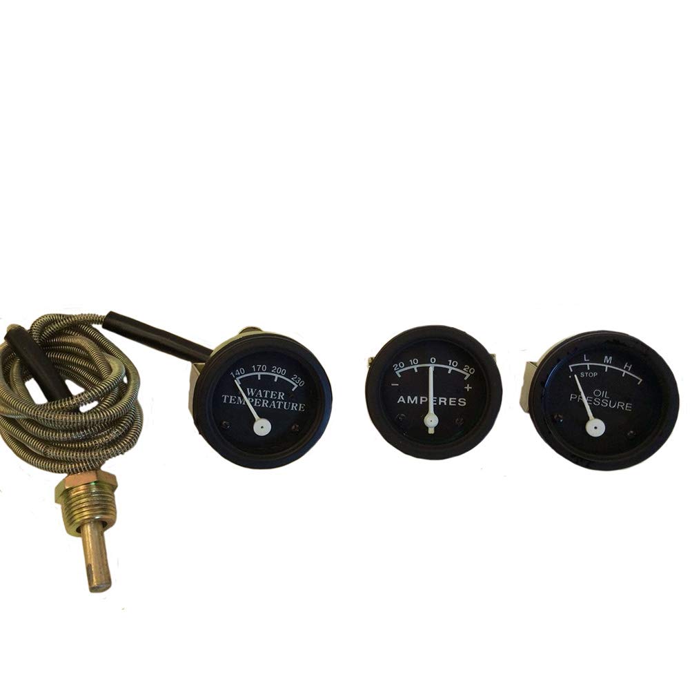 RAParts Compatible with John Deere 50 60 70 80 Tractor Oil Temperature Amp Gauge Set with Light - Fast USA Shipping - Perfect for Dashboard Instrument Panel Replacement & Tractor Maintenance