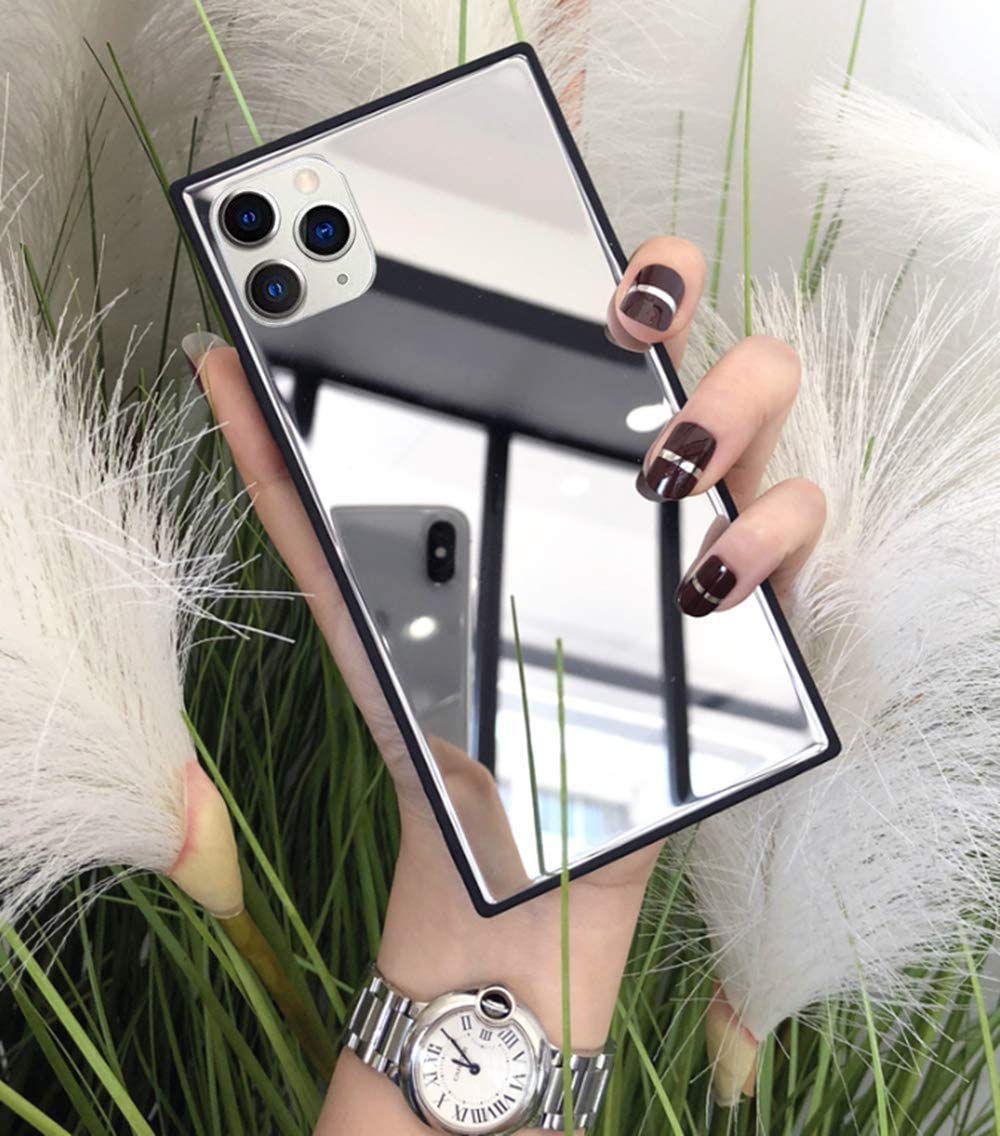Premium Mirror Case for iPhone 11 Pro Max - Luxury Glossy Glass Back with Shockproof Silicone Bumper & TPU Frame - Slim Protective Cover for iPhone 11 Pro Max 6.5