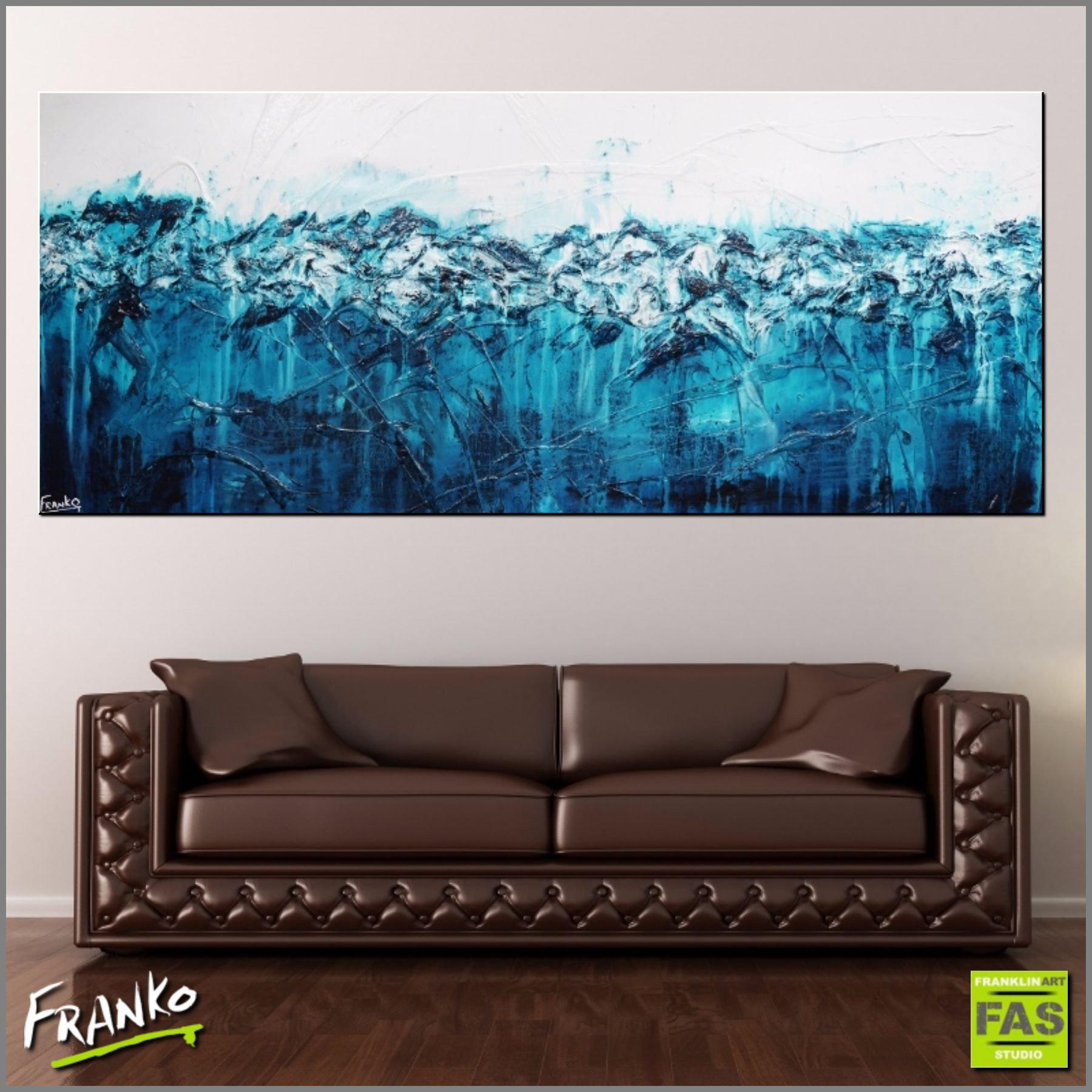Inspiring Abstract White and Blue Wall Art - Perfect for Living Room, Bedroom & Office Decor