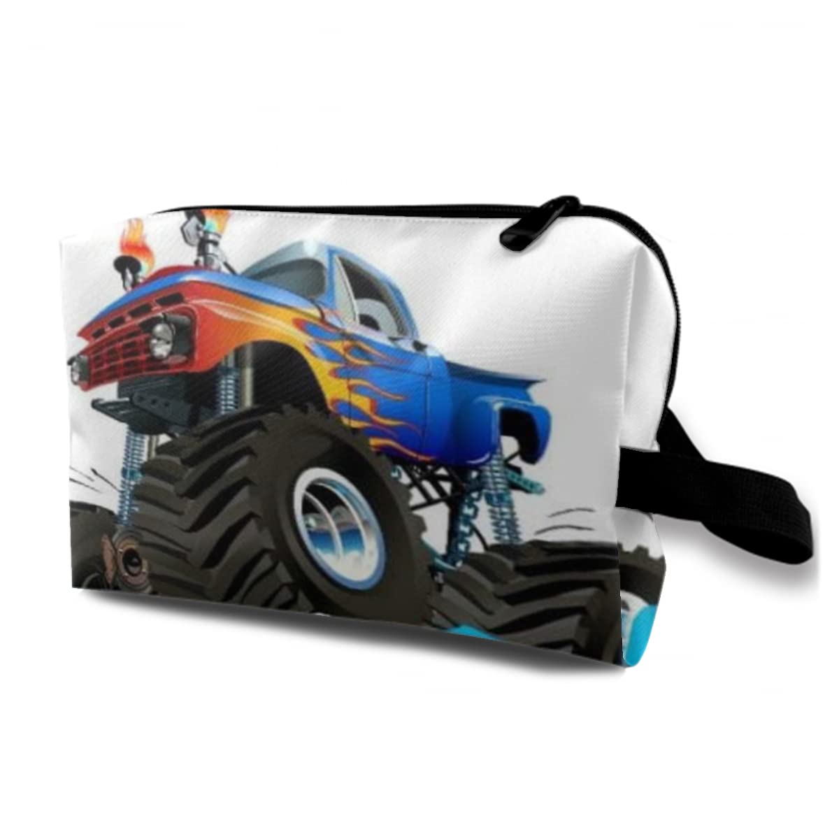 Monster Truck Makeup Bag - Waterproof Travel Cosmetic Organizer for Outdoors & Gym