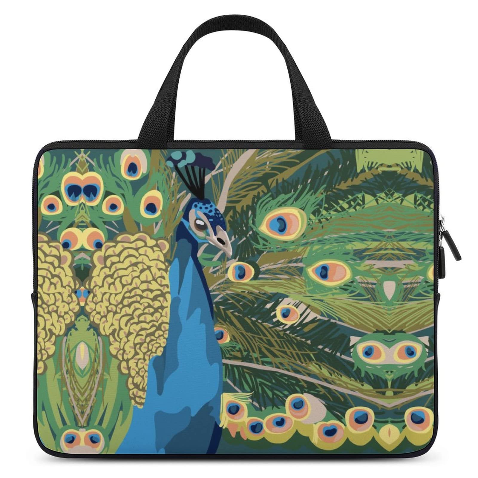 Bright Peacock Waterproof Laptop Bag Slim Business Casual Computer Briefcase for Work, Travel, and Daily Commute