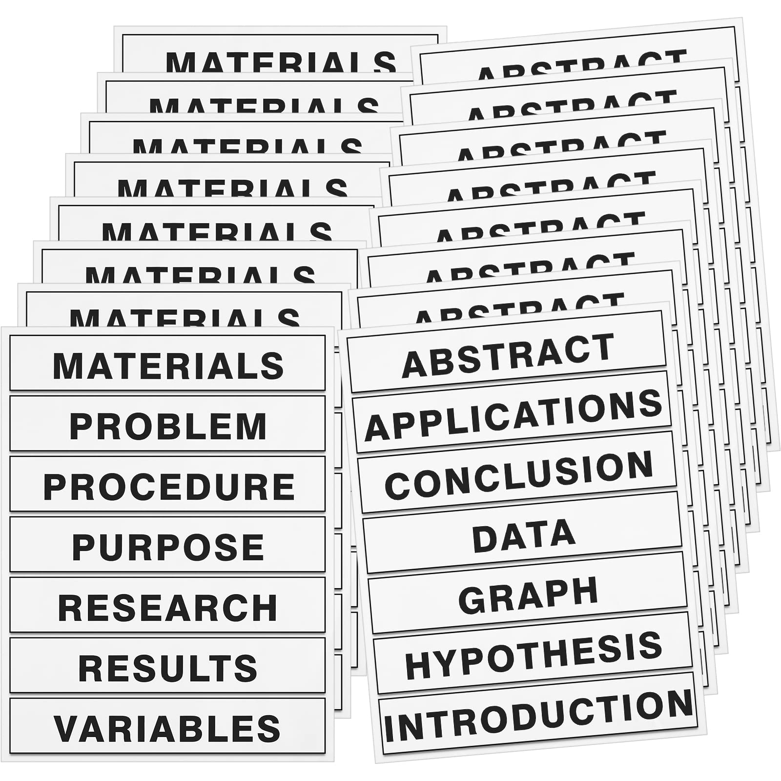 Lewtemi Self-Adhesive Science Fair Display Boards - 8 Pack for Classroom, Office & School Projects - Easy to Use Presentation Titles for Science Fairs, Exhibitions & Educational Events