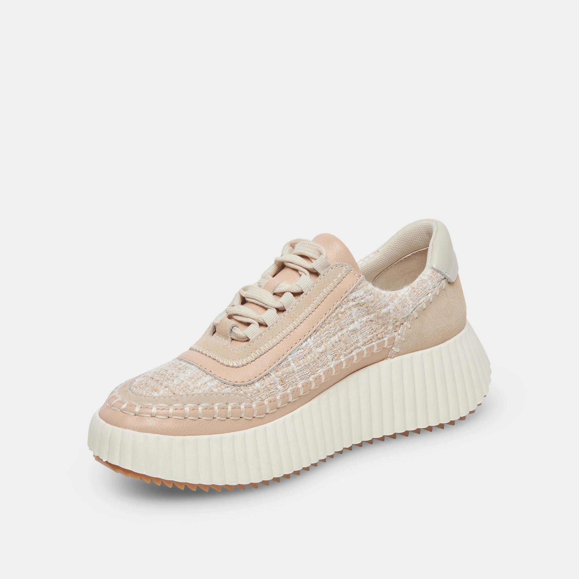 DOLEN Women's Sneakers - Ivory Multi Woven Casual Shoes for Walking, Running & Everyday Wear | Comfortable Breathable Fashion Sneakers for Women | Perfect for Workouts, Errands & Street Style