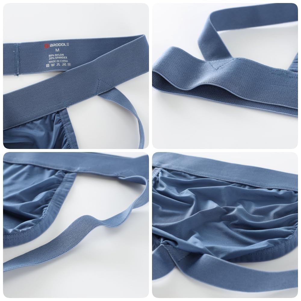 BRODDLE Men's Jockstrap - Stretchy Nylon Pouch Athletic Support Underwear for Workout & Sports Performance - Comfortable Support for Running, Gym, Cycling & Active Lifestyle
