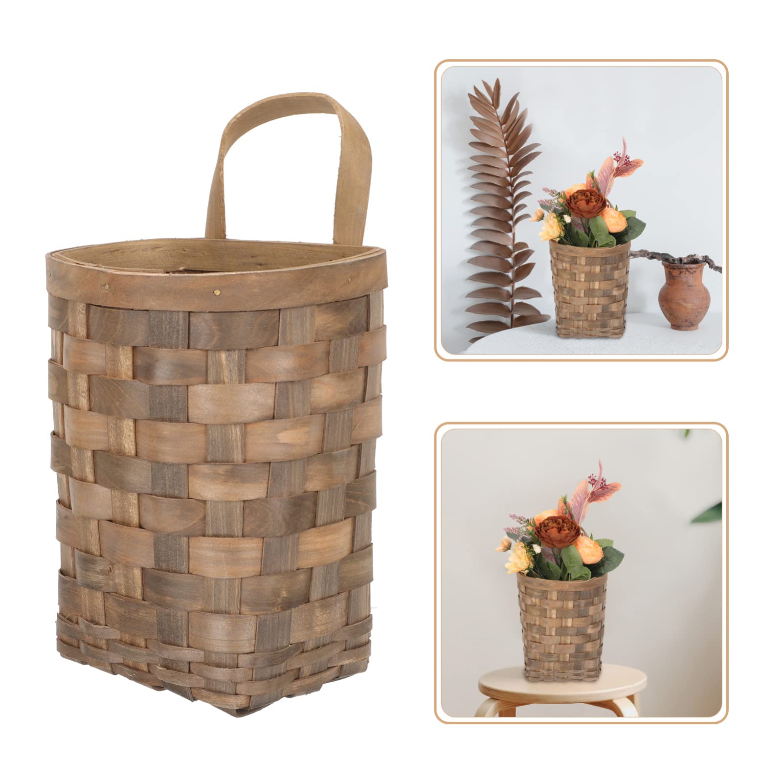 UPKOCH Wicker Woven Storage Baskets with Handles - Decorative Wall Hanging Baskets for Onion, Fruit & Home Organization - Perfect for Living Room, Pantry, Nursery & Kitchen Storage (Set of 3)