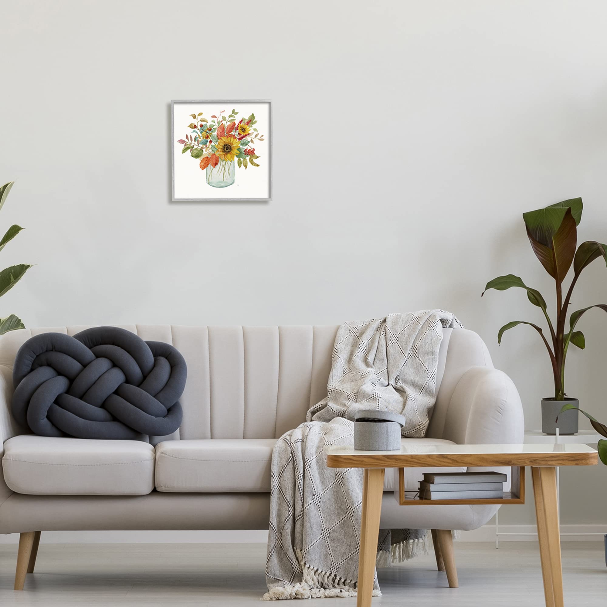 Stupell Industries Simple Country Botanicals Sunflower Vase - Handmade Floral Decor by Nan | Perfect for Farmhouse, Rustic & Boho Home Decor, Kitchen, Dining Room & Wedding Centerpieces