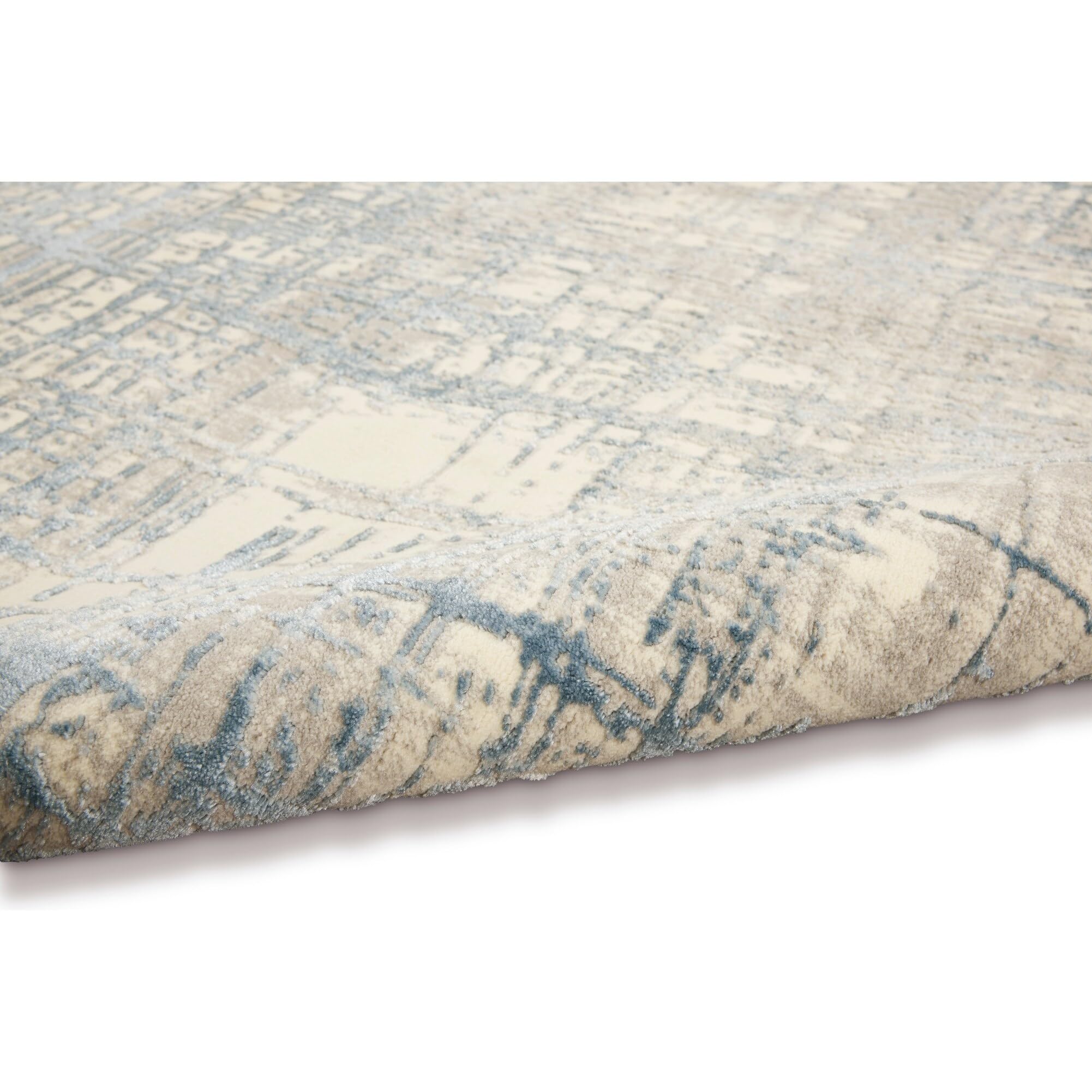 Calvin Klein Rush Ivory Blue 6' x 9' Modern Abstract Area Rug - Easy to Clean, Non-Shedding for Bedroom, Living Room, Dining Room & Kitchen | Perfect for Contemporary Home Decor & High-Traffic Areas