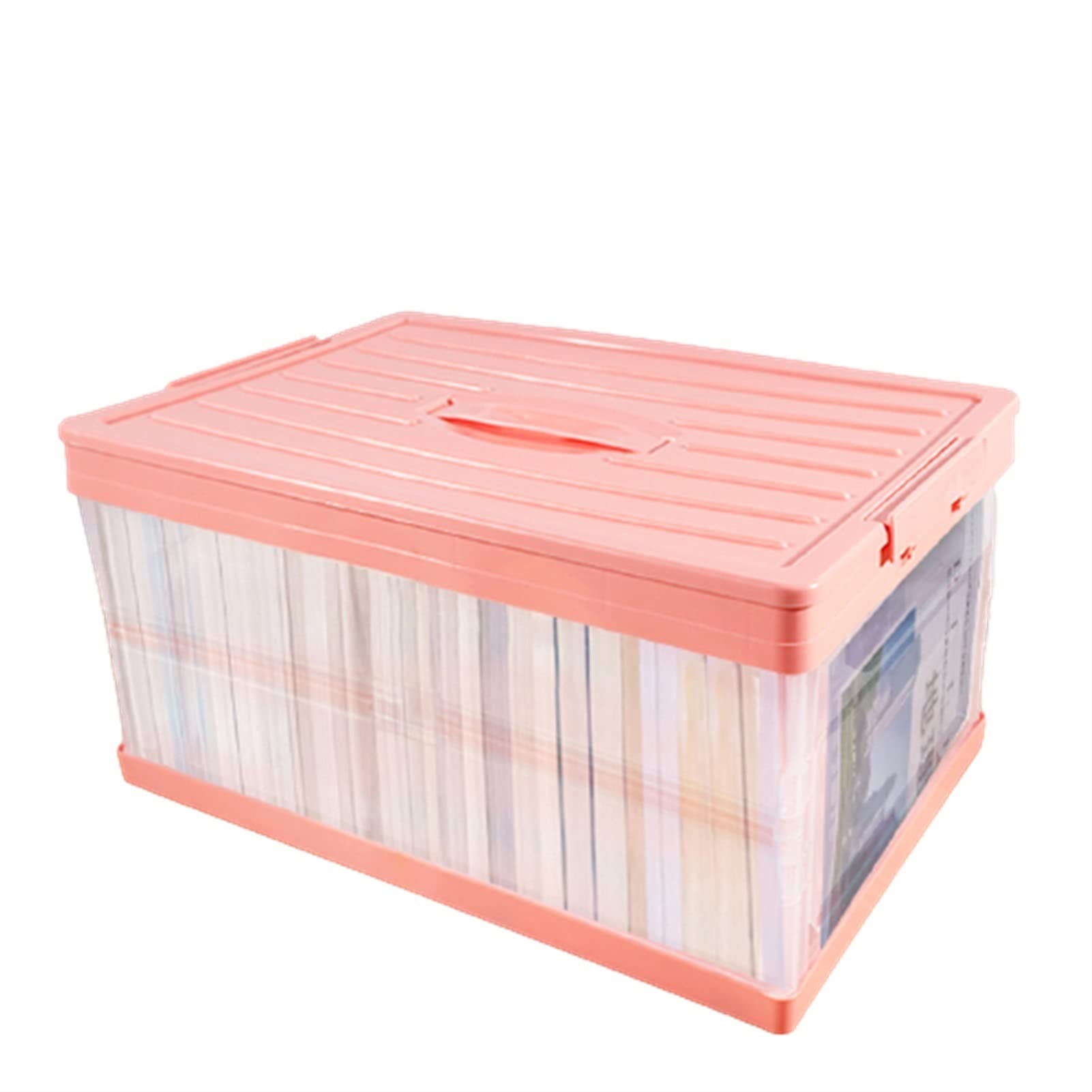 YYYHD Foldable Clothes Storage Box with Lid - Pink Organizer for Clothes, Toys, Books & Tools | Space-Saving Solution for Home, Car, Travel & Outdoor Use