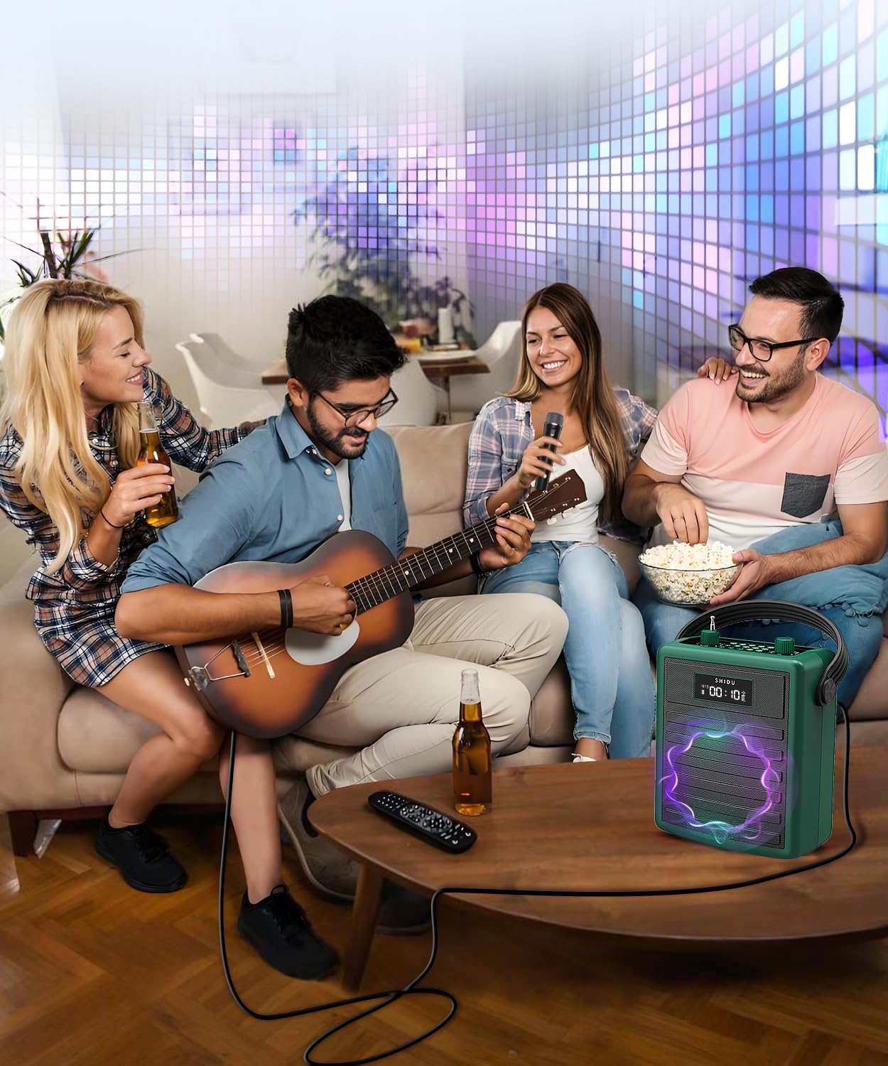 SHIDU Professional Portable Bluetooth Speaker with Wireless UHF Microphone - Voice Amplifier System with Headset & Handheld Mic for Teachers, Meetings, Speeches, Outdoor Events | Ideal for Classroom Lectures, Conference Presentations & Public Speaking