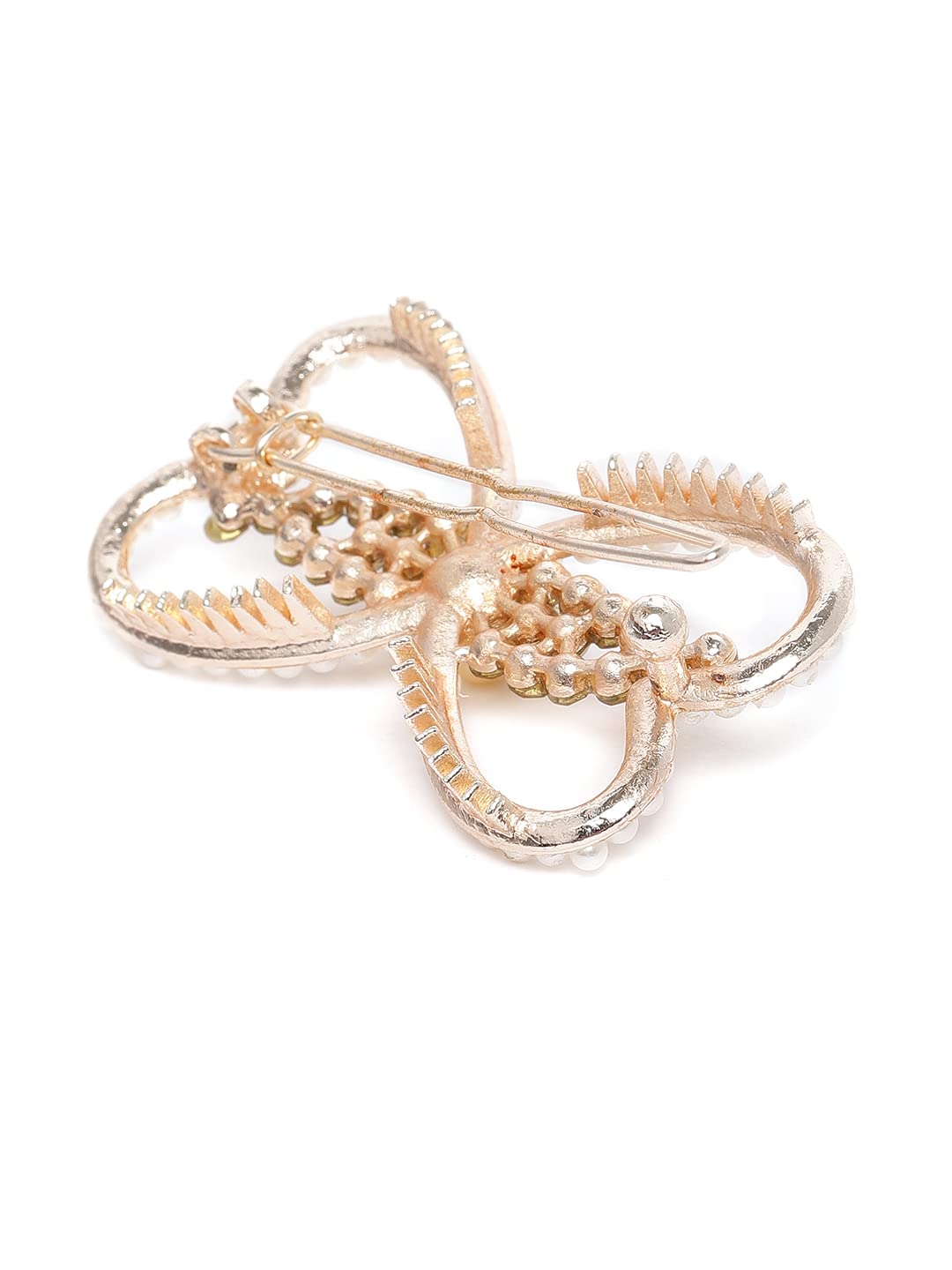 Elegant White Gold-Toned Pearl Beaded French Barrette Hair Clip for Women | Wedding, Prom & Formal Hair Accessories | Secure Back Hair Clip for Special Occasions