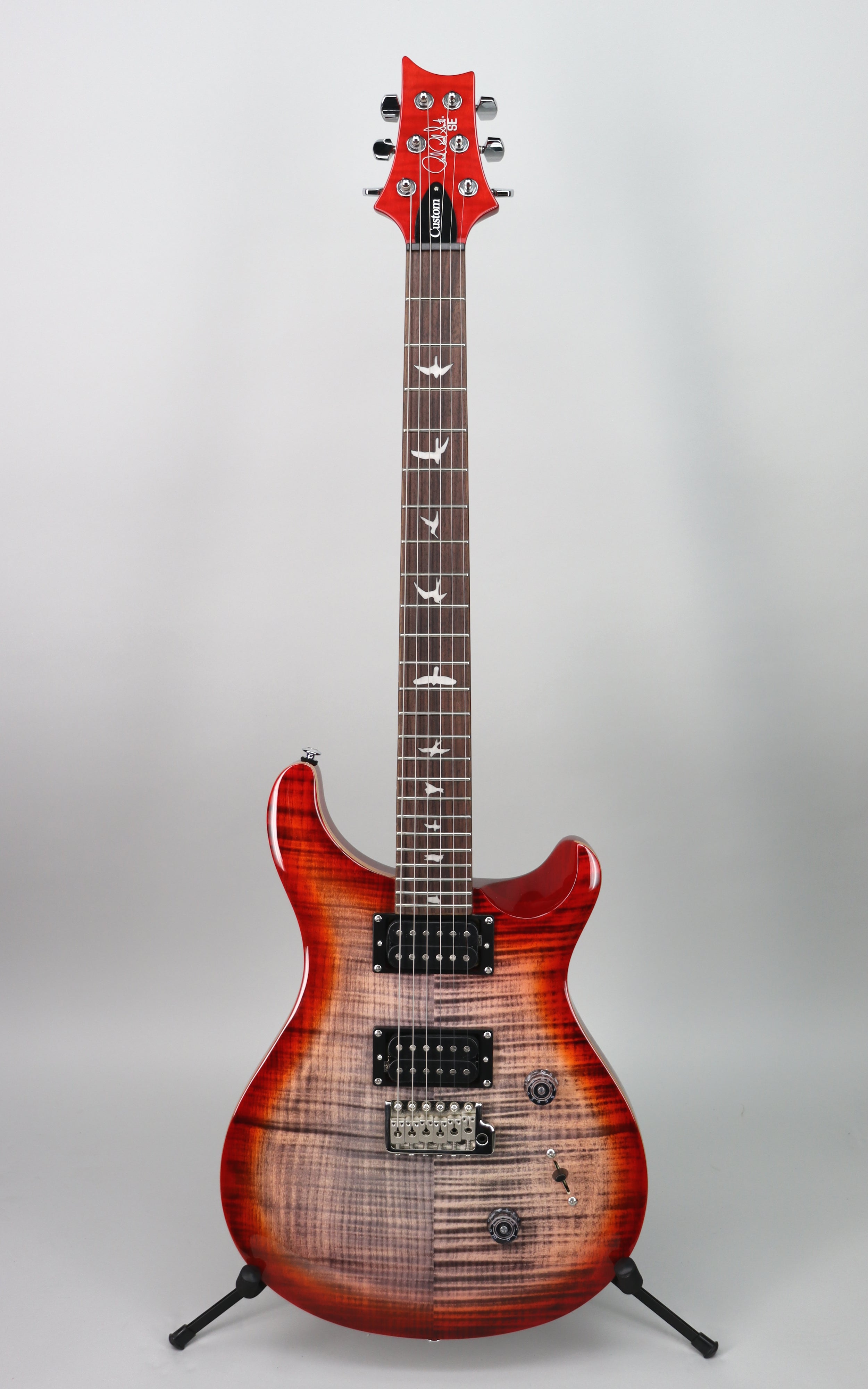 Paul Reed Smith SE Custom 24 Electric Guitar - Charcoal Cherry Burst Finish | Professional Grade for Stage & Studio Performances