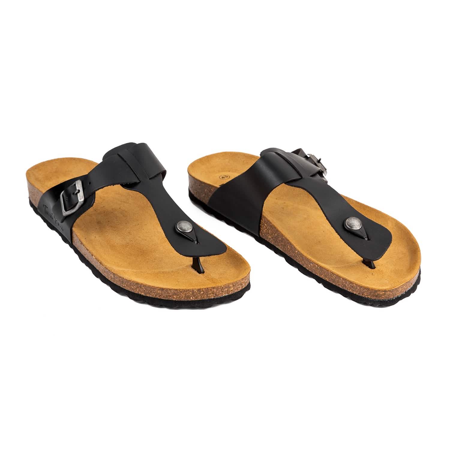 Men's Plain Leather Open Toe Slippers - Comfortable & Breathable House Shoes for Indoor/Outdoor Wear - Perfect for Relaxing at Home, Lounging or Backyard Use