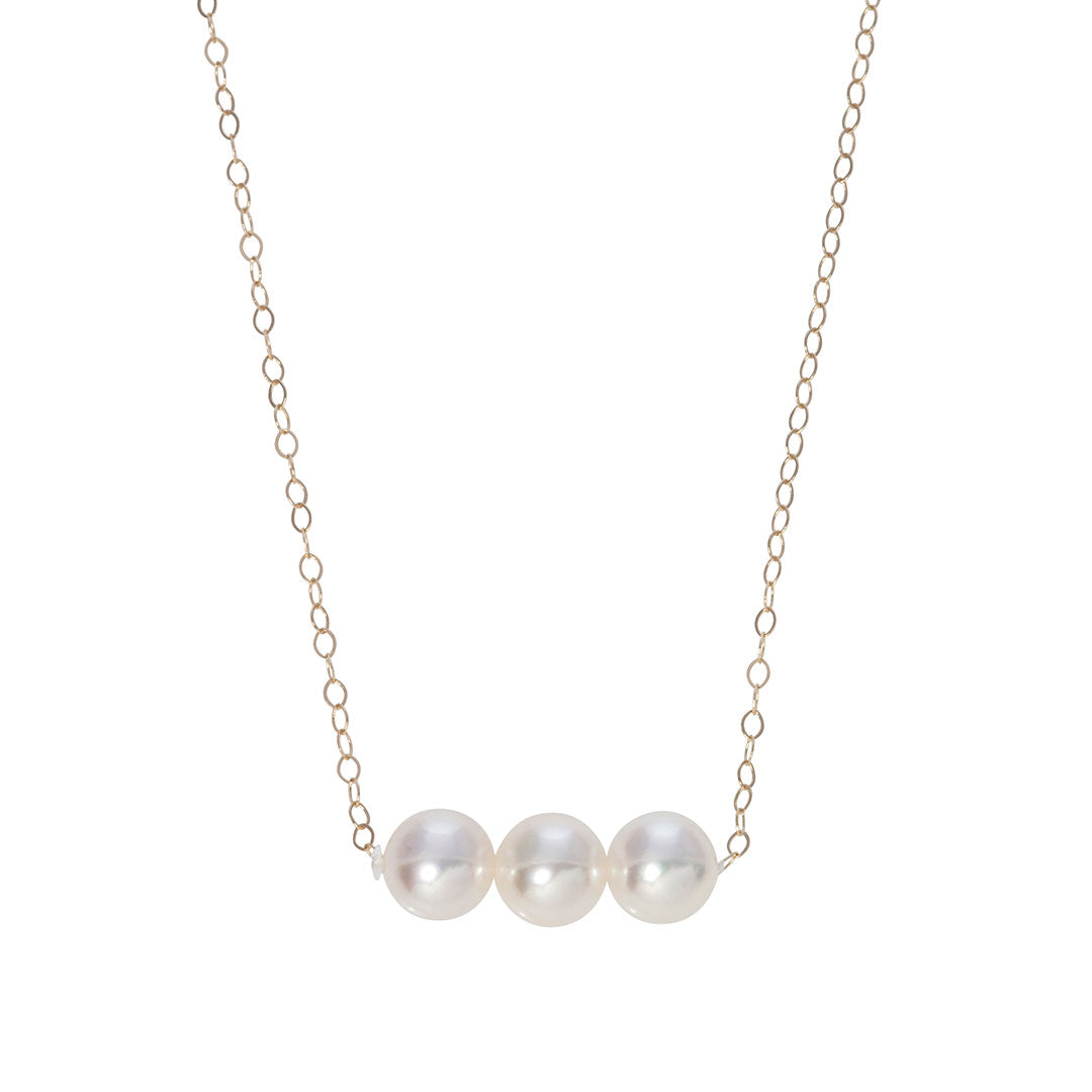 14K Gold Three Pearl Star Pendant Necklace for Women - Elegant Jewelry Gift for Her, Perfect for Birthdays, Anniversaries & Special Occasions