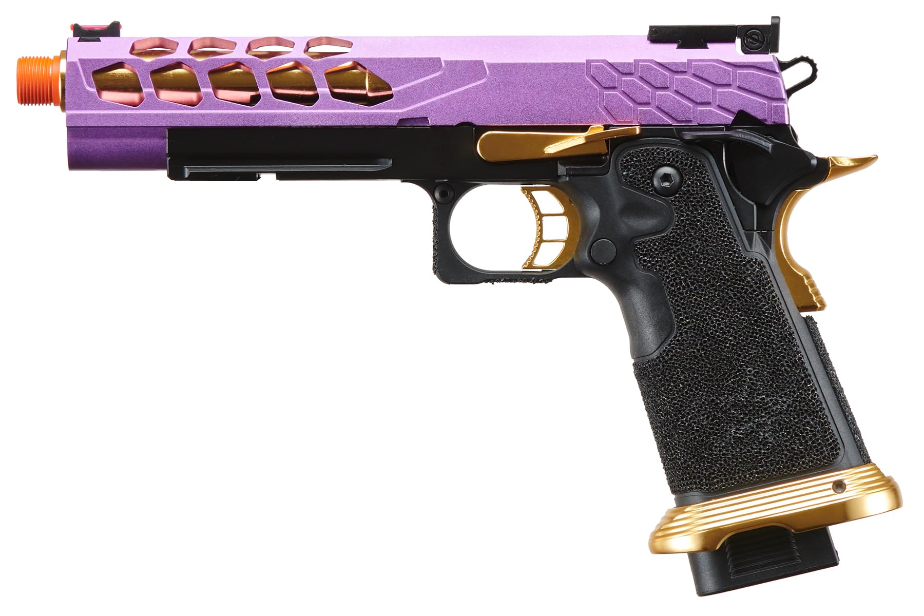 Lancer Tactical Airsoft Pistol STRYK Hi-Capa 5.1/4.3 Full Metal Gas Blowback GBB Pistol 330 FPS - for Competitive Shooting, Training & Airsoft Battles