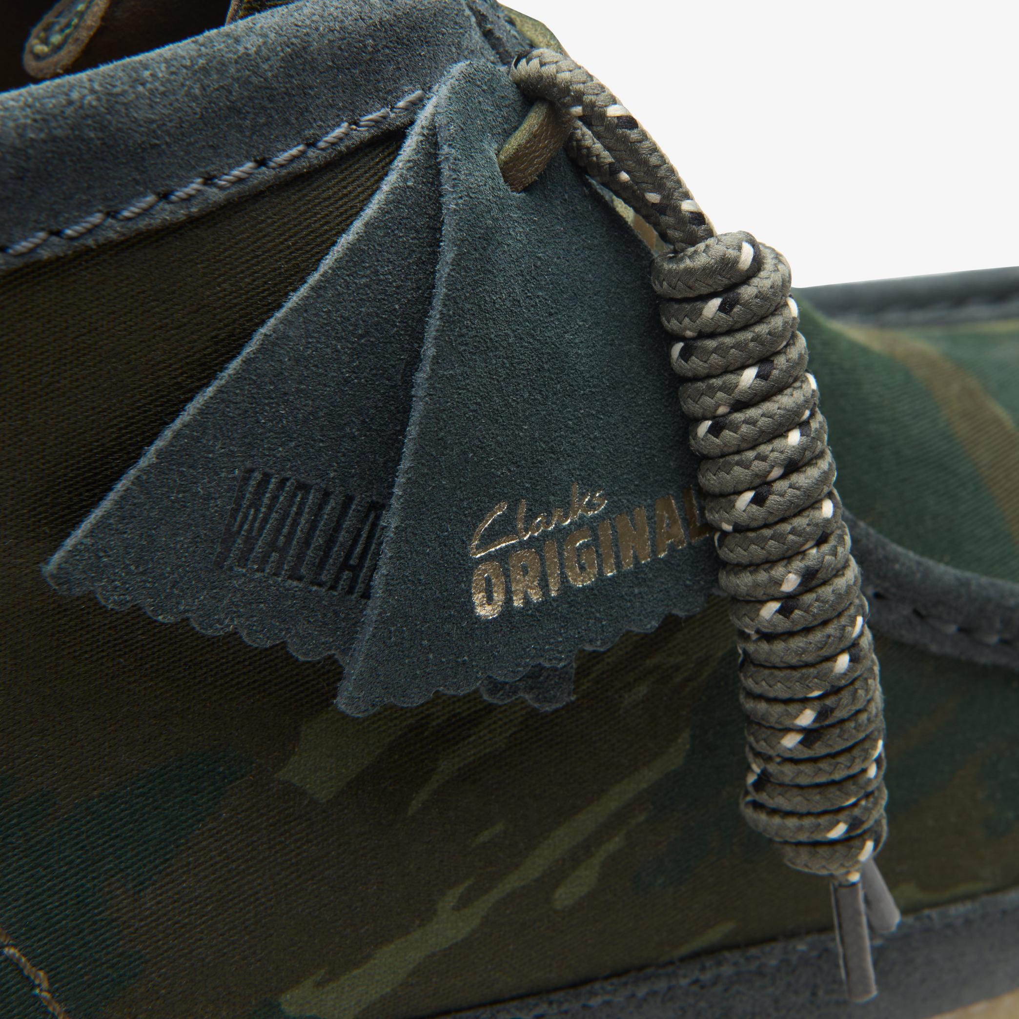 Clarks Men's Wallabee Boot - Green Camouflage Leather Chukka Boots for Men | Comfortable Casual & Outdoor Walking Shoes for Hiking, Travel & Everyday Wear