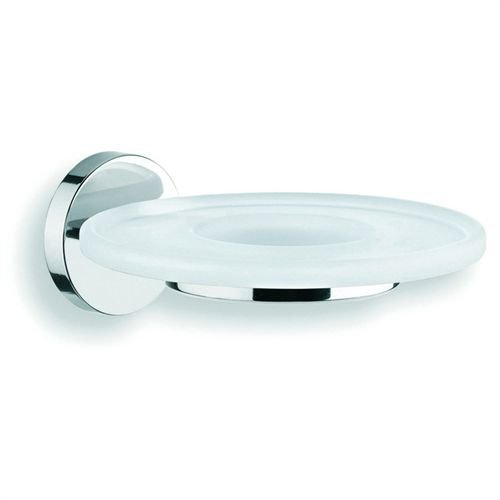 Duemila Self-Adhesive Soap Dish Holder with Frosted Glass - Bathroom Wall Mount Soap Tray for Shower, Sink, and Kitchen - Rustproof & Waterproof Design
