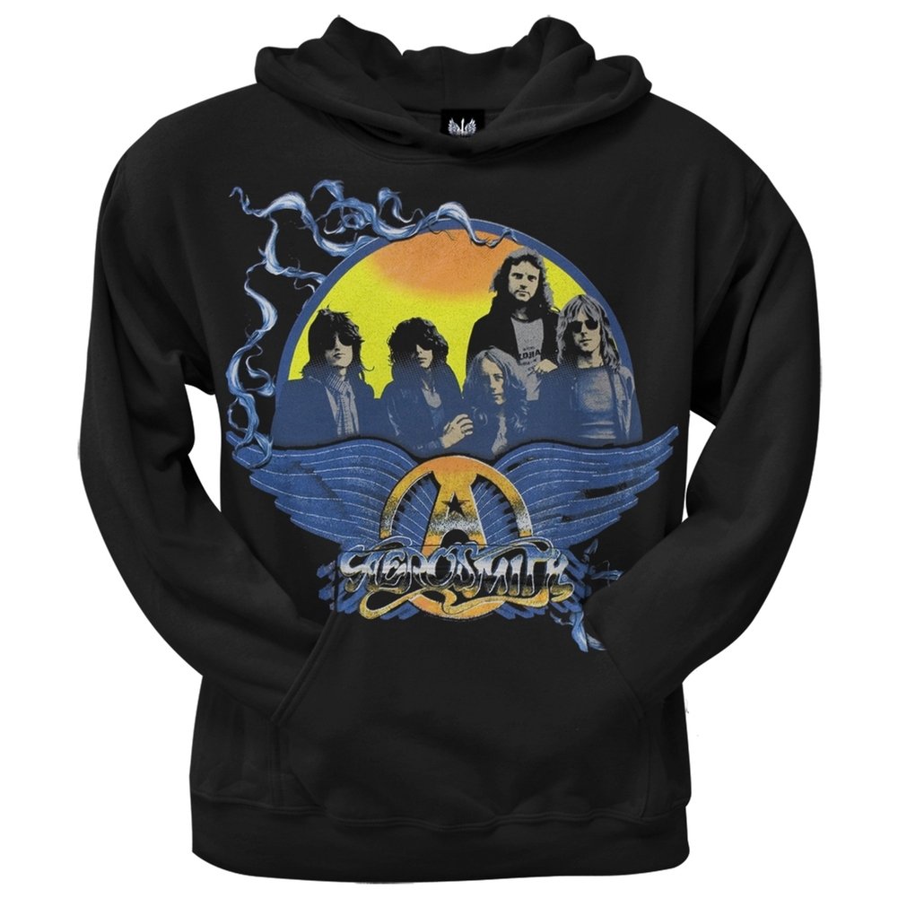 Aerosmith Classic Pullover Hoodie for Men & Women - Soft Cotton Small Black Sweatshirt - Vintage Band Merch for Casual Wear & Concerts