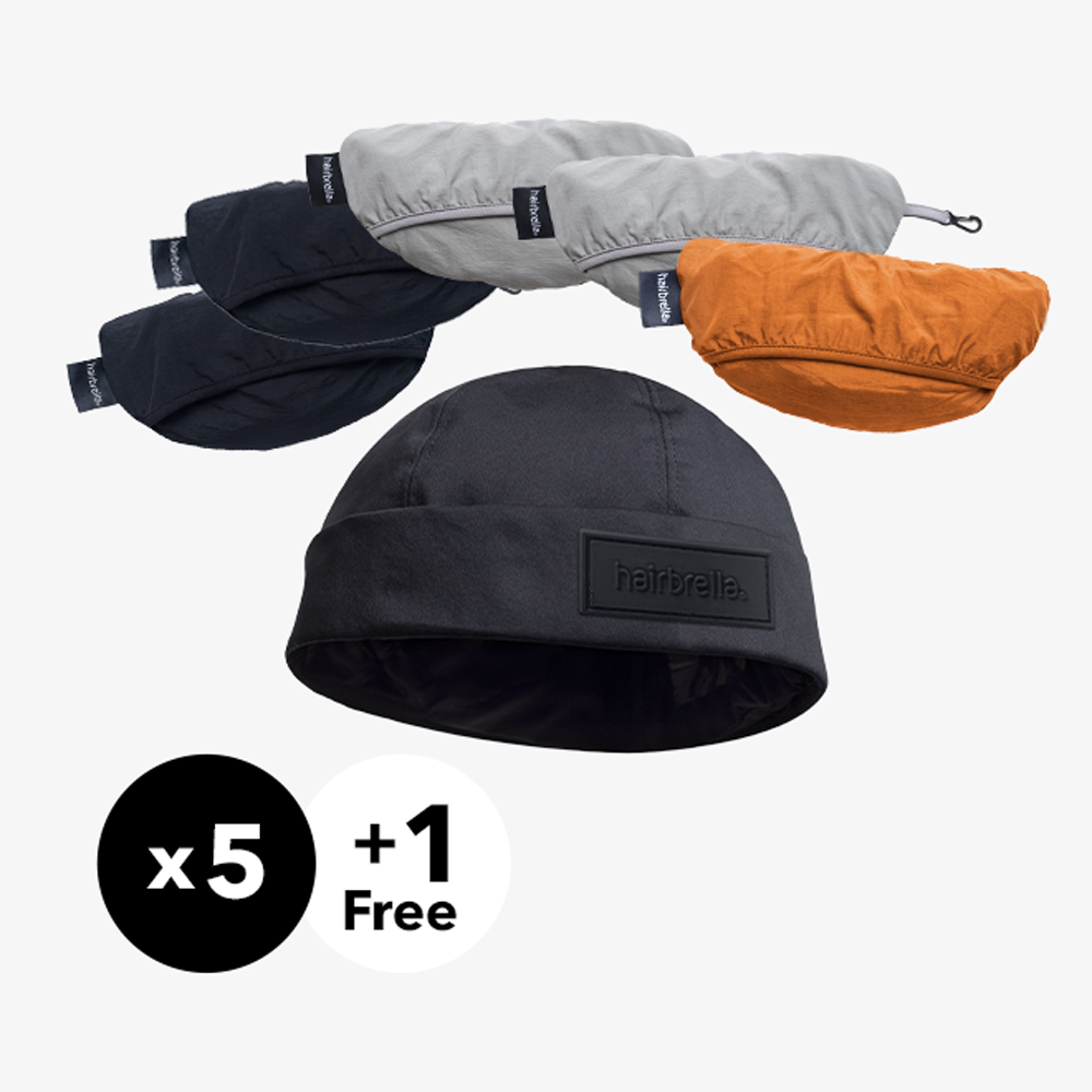 Unisex Hairbrella Docker Hat Bundle (6 Pack) - Waterproof Rain Hat for Men & Women - Perfect for Outdoor Activities, Commuting, and Bad Weather Protection