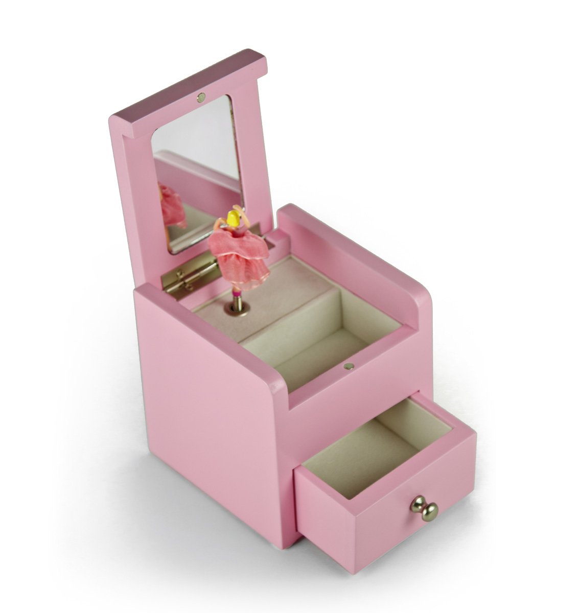 Matte Pink 18-Note Ballerina Musical Jewelry Box with Pull-Out Drawer - Easy Song Selection - Multiple Melodies - Perfect Gift for Girls, Dancers & Music Lovers - Ideal for Jewelry Storage, Bedroom Decor & Special Occasions