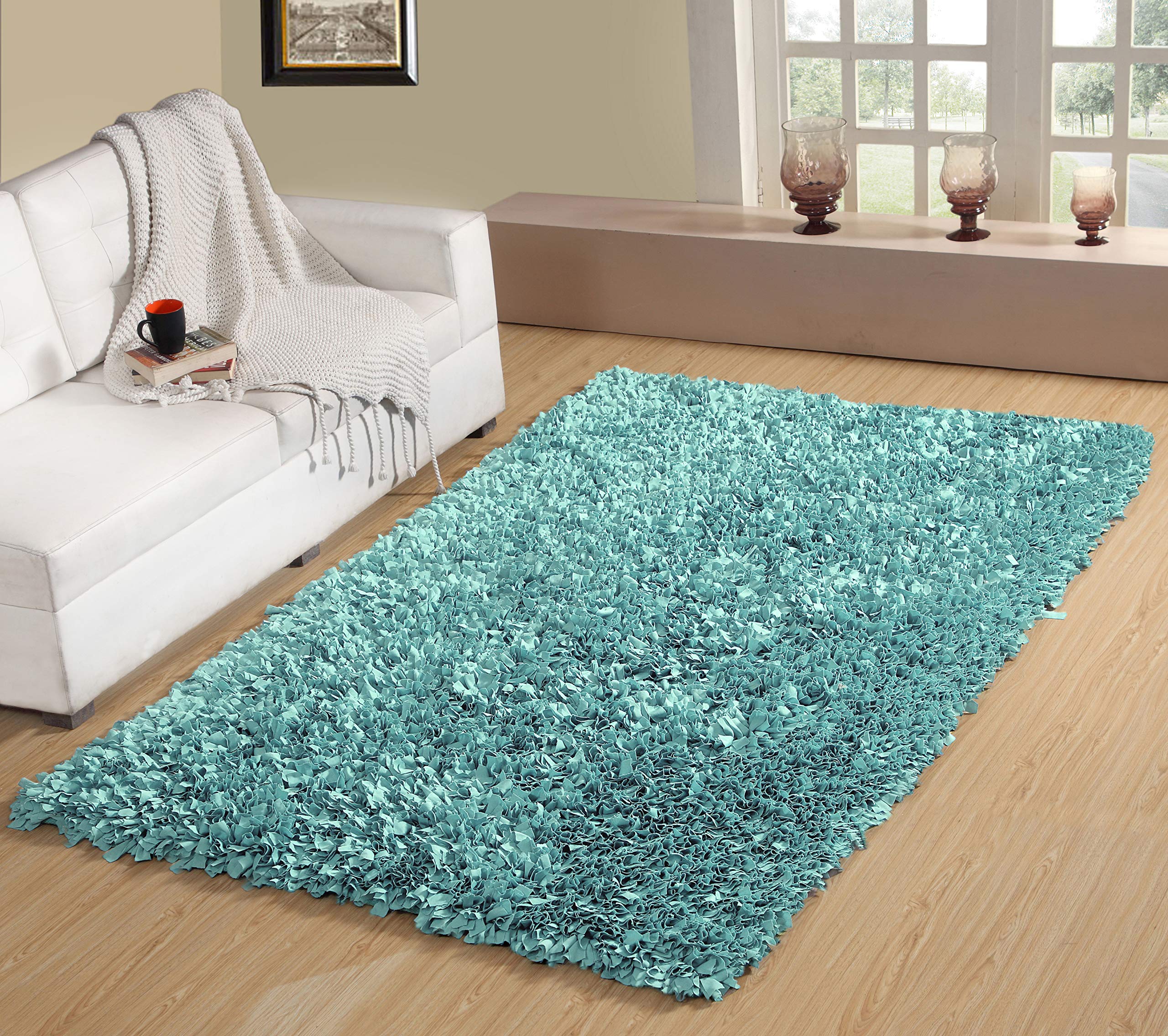 Premium Soft Shaggy Area Rug for Living Room - Machine Washable, Non-Slip, Foldable Indoor Carpet - Easy to Clean, 3'5