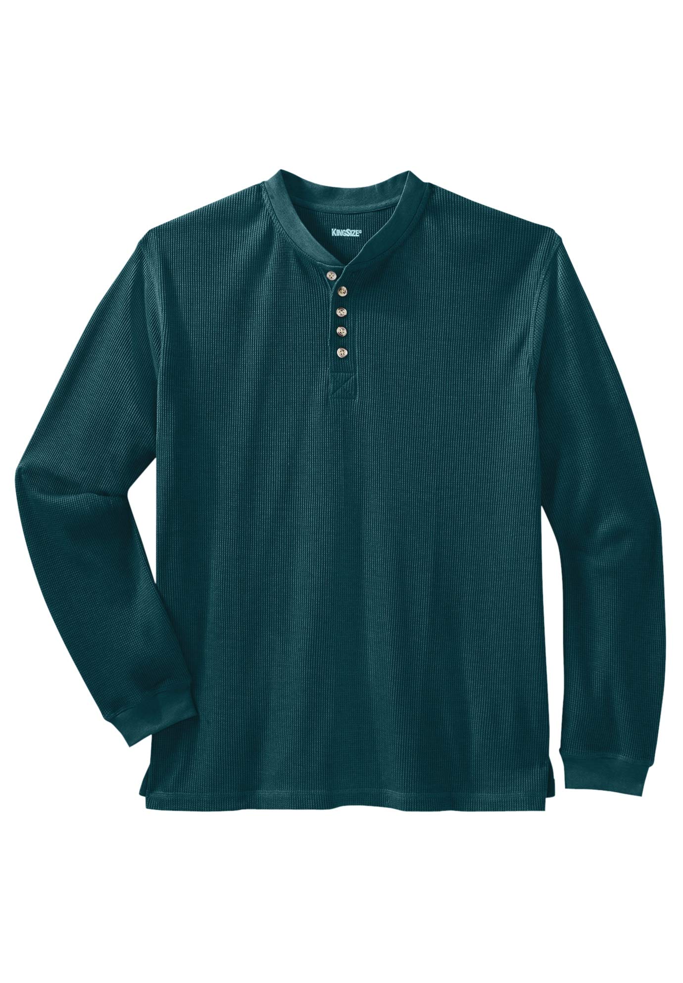 KingSize Men's Big & Tall Waffle-Knit Thermal Henley Shirt - Long Sleeve Underwear Top for Cold Weather, Layering & Outdoor Activities