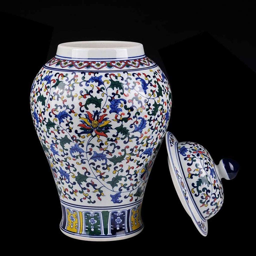 Antique Blue and White Chinese Porcelain Vase - Handcrafted Ceramic Ginger Jar for Flowers, Home Decor | Perfect for Living Room, Bedroom, Office & Wedding Centerpiece