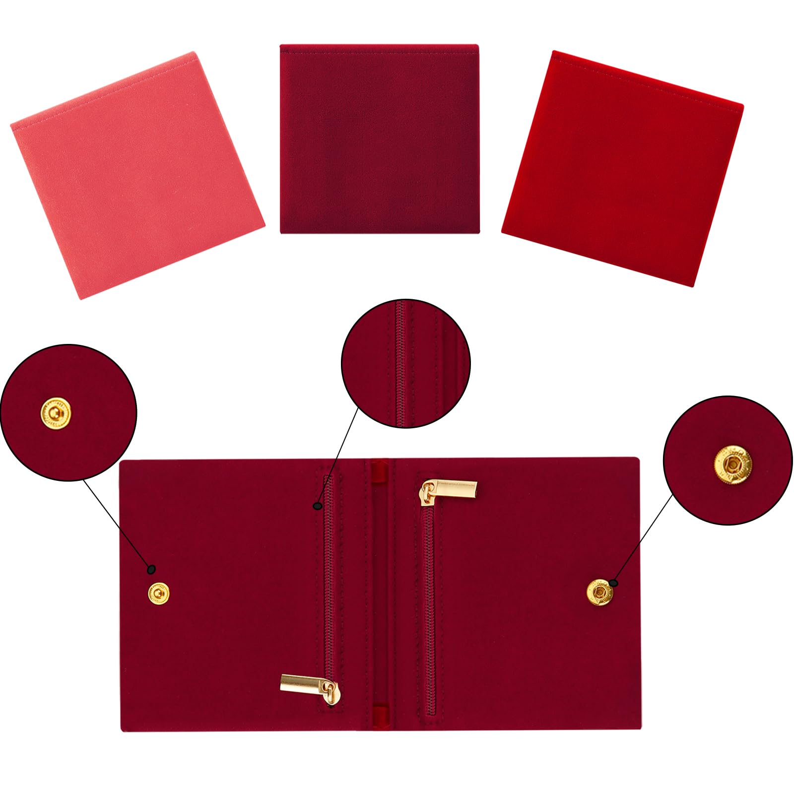 3-Piece Small Jewelry Organizer Bags with Zipper - 4