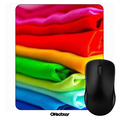 Rainbow Colorful Towels Mouse Pad - Custom Design European City Landscape Gaming Mousepad with Non-Slip Rubber Backing - Perfect for Office, Home & Gaming Setup