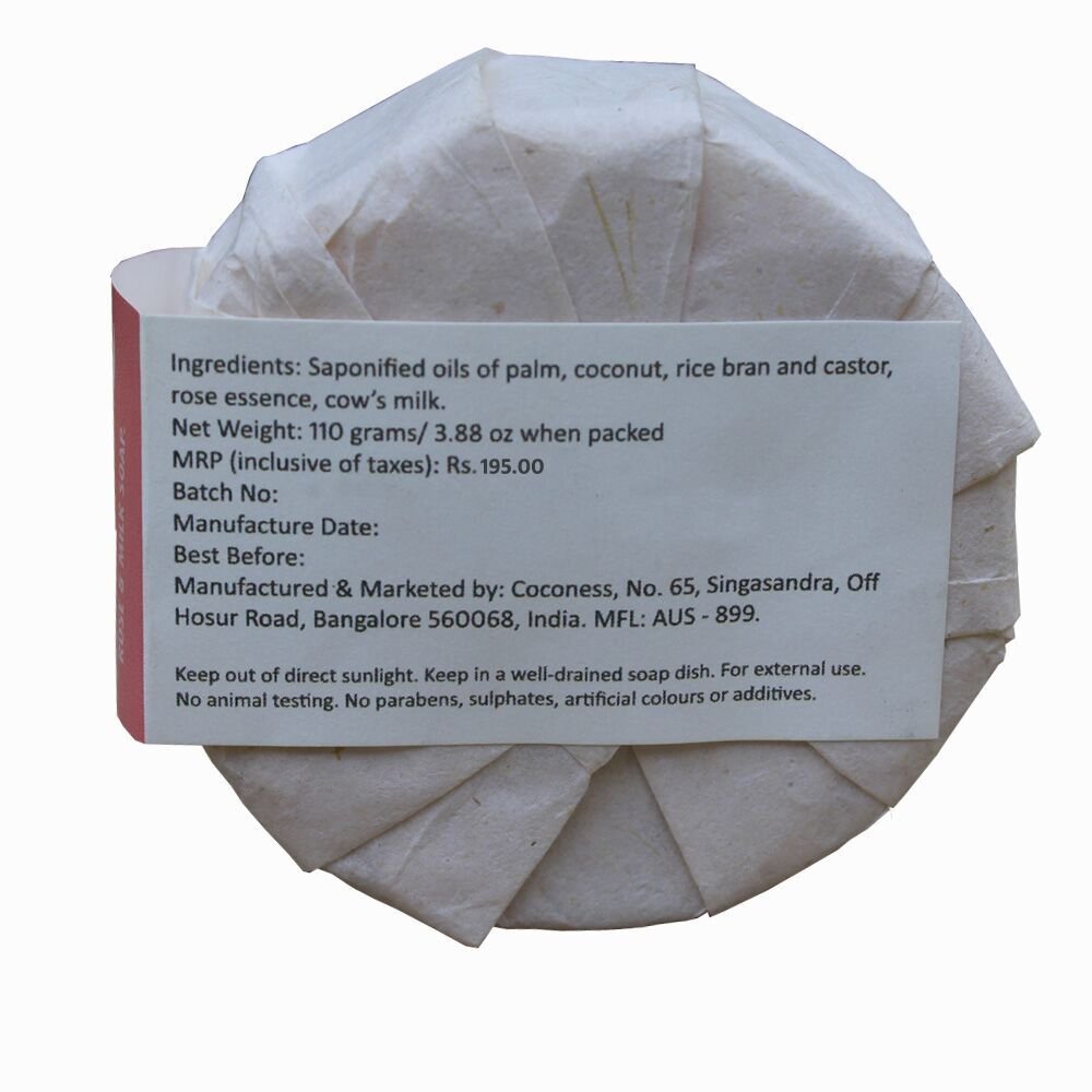 Coconess Rose & Milk Soap - 110g Natural Handmade Soap for Dry & Sensitive Skin - Perfect for Daily Cleansing, Gift Sets & Spa Relaxation