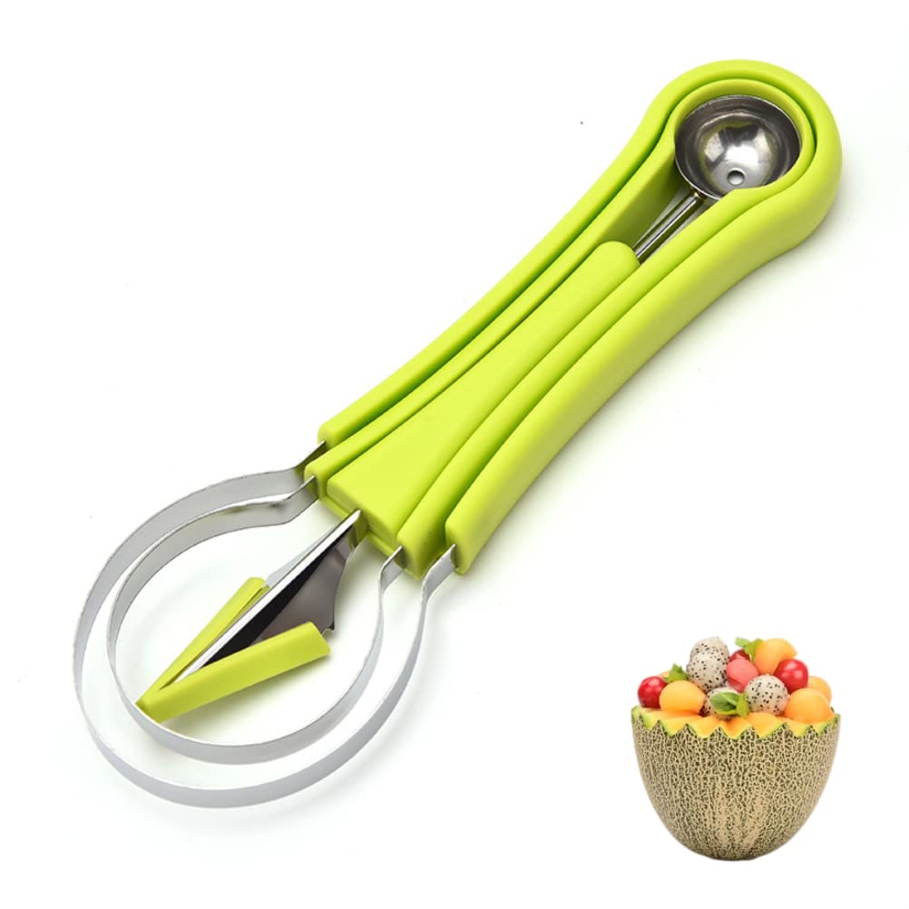Boxwizard 4-in-1 Stainless Steel Melon Baller Scoop Set - Fruit Carving Tools, Seed Remover & Watermelon Cutter for Professional Kitchen, Party Platters & Fruit Salad Preparation