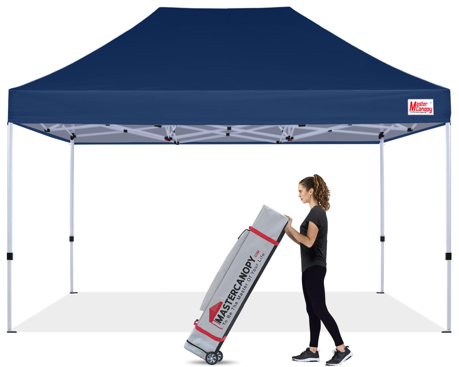 MASTERCANOPY 10x15 Pop Up Canopy Tent - Heavy Duty Commercial Grade Instant Shelter with Navy Blue Color - Perfect for Outdoor Events, Farmers Markets, Beach Parties & Camping