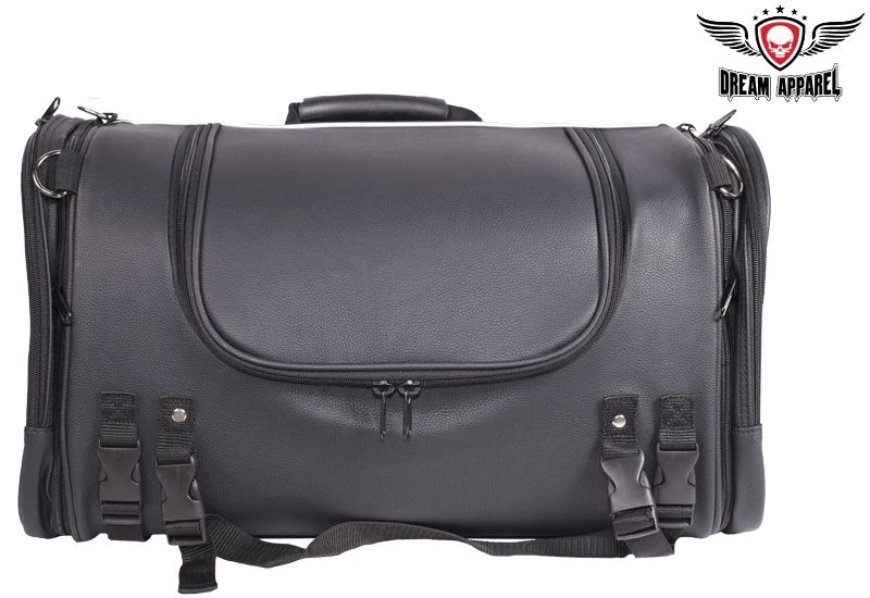 PVC Small Sissy Bar Trunk Bag for Motorcycle - Waterproof Storage Pack for Cruiser, Chopper & Harley Davidson - Perfect for Road Trips, Commuting & Daily Use