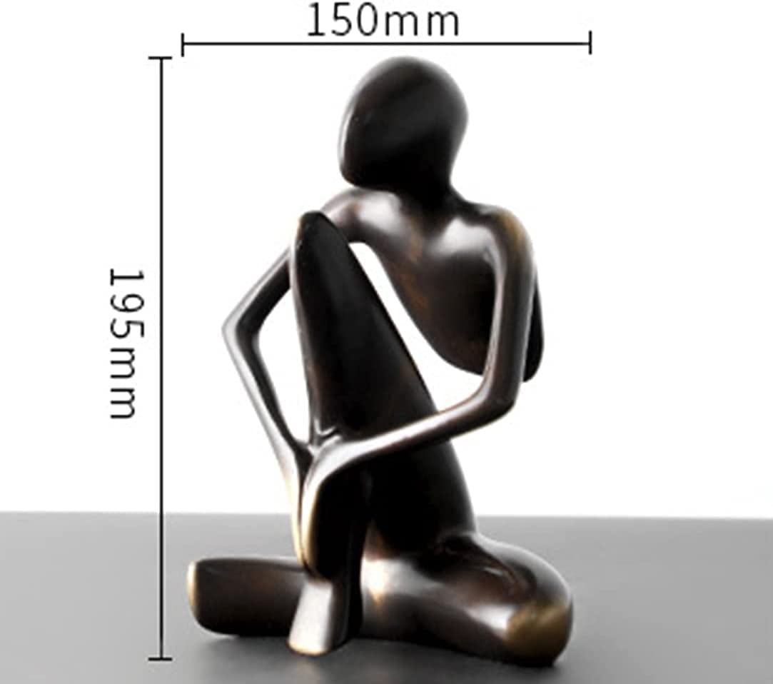 Bronze Thinker Statue - Abstract Art Sculpture for Desktop, Home & Office Decoration | Unique Figurine Gift for Collectors & Art Lovers | Perfect for Bookshelf, Study Table or Living Room Display