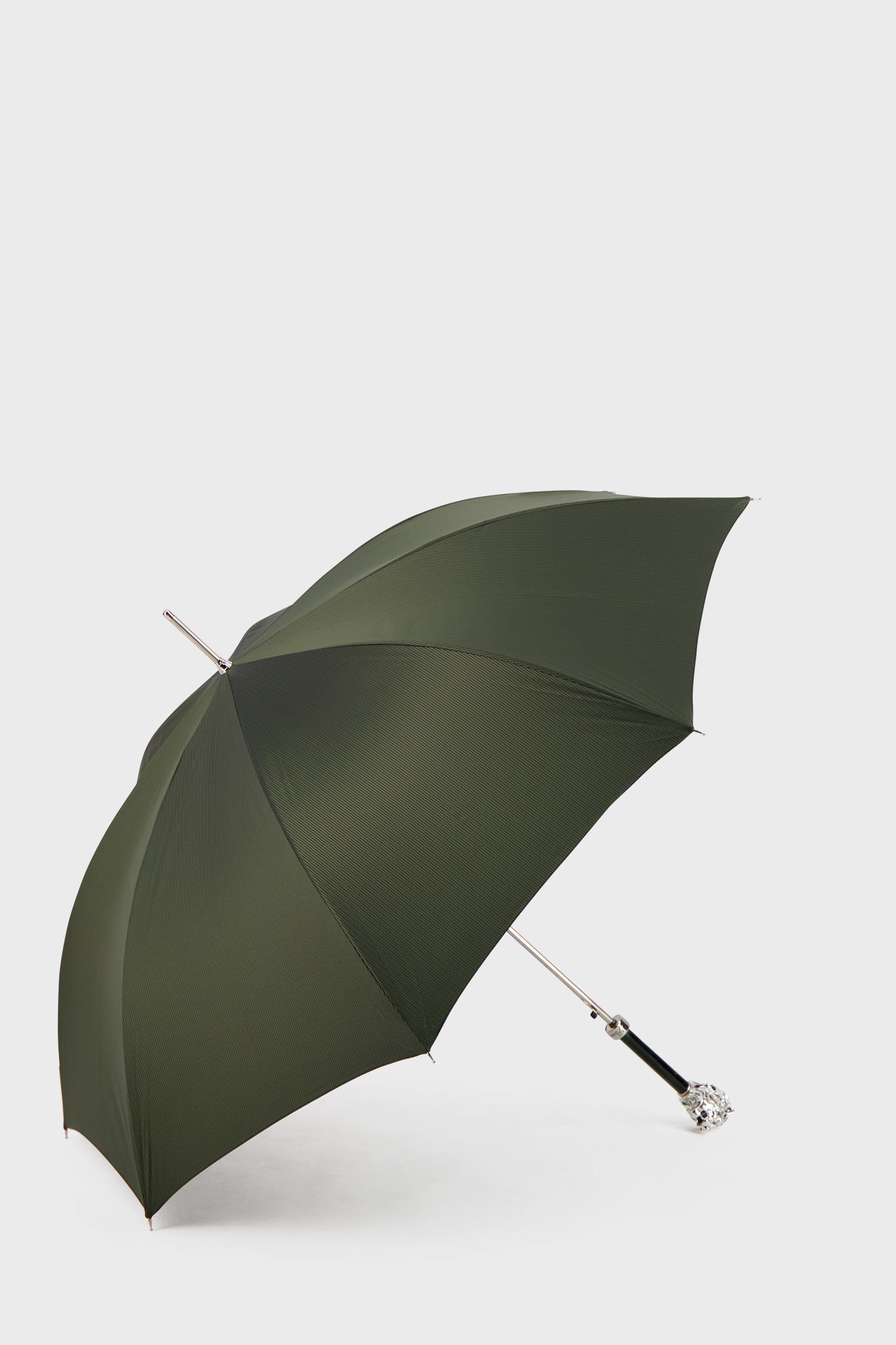 Pasotti Premium Green and Silver Lion Design Luxury Umbrella - Stylish and Durable for Rainy Days, Outdoor Events, and Fashion Accessories