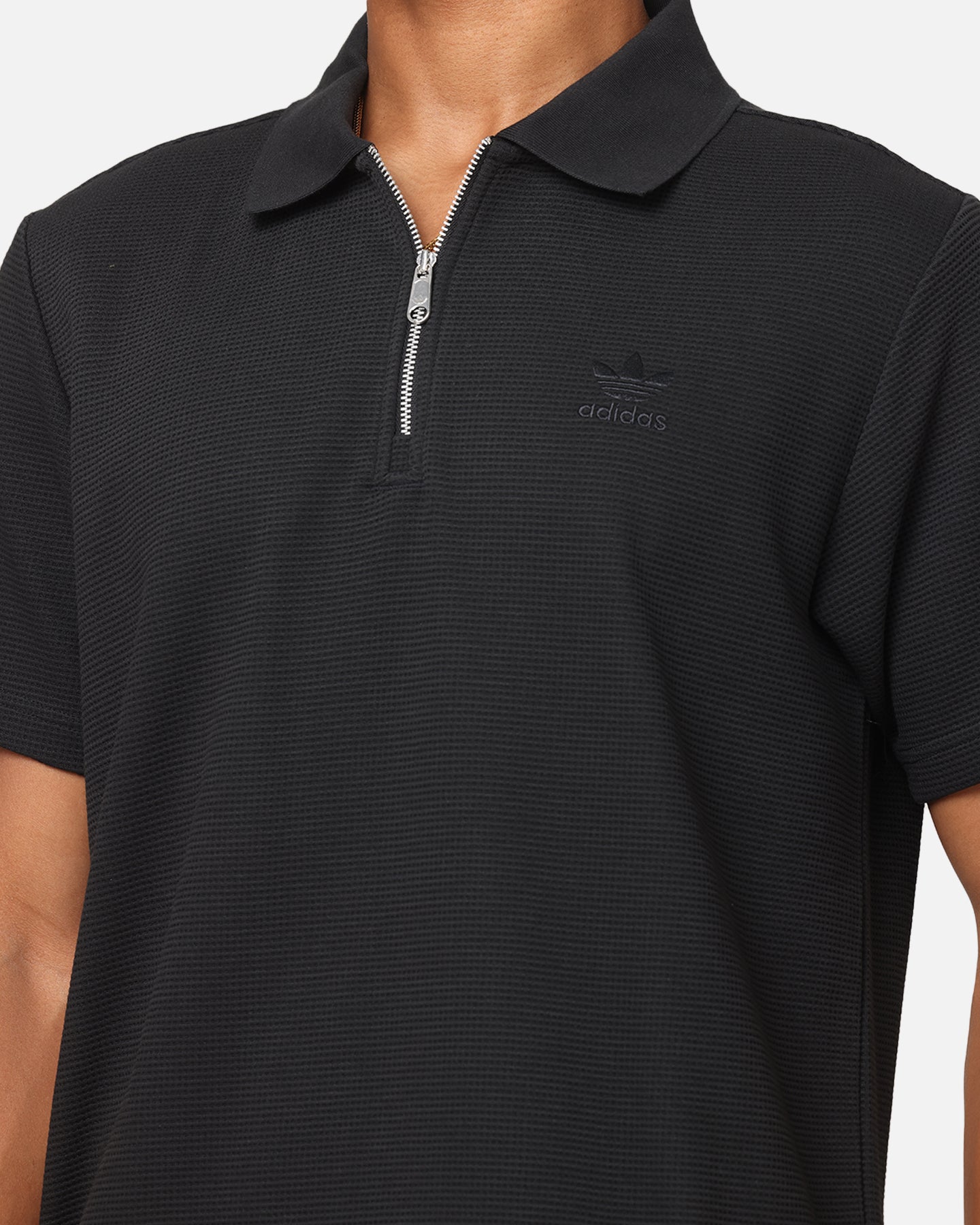 Adidas Essentials Waffle Polo T-Shirt for Men - Black Cotton Short Sleeve Casual Shirt - Perfect for Gym, Workout, and Everyday Wear